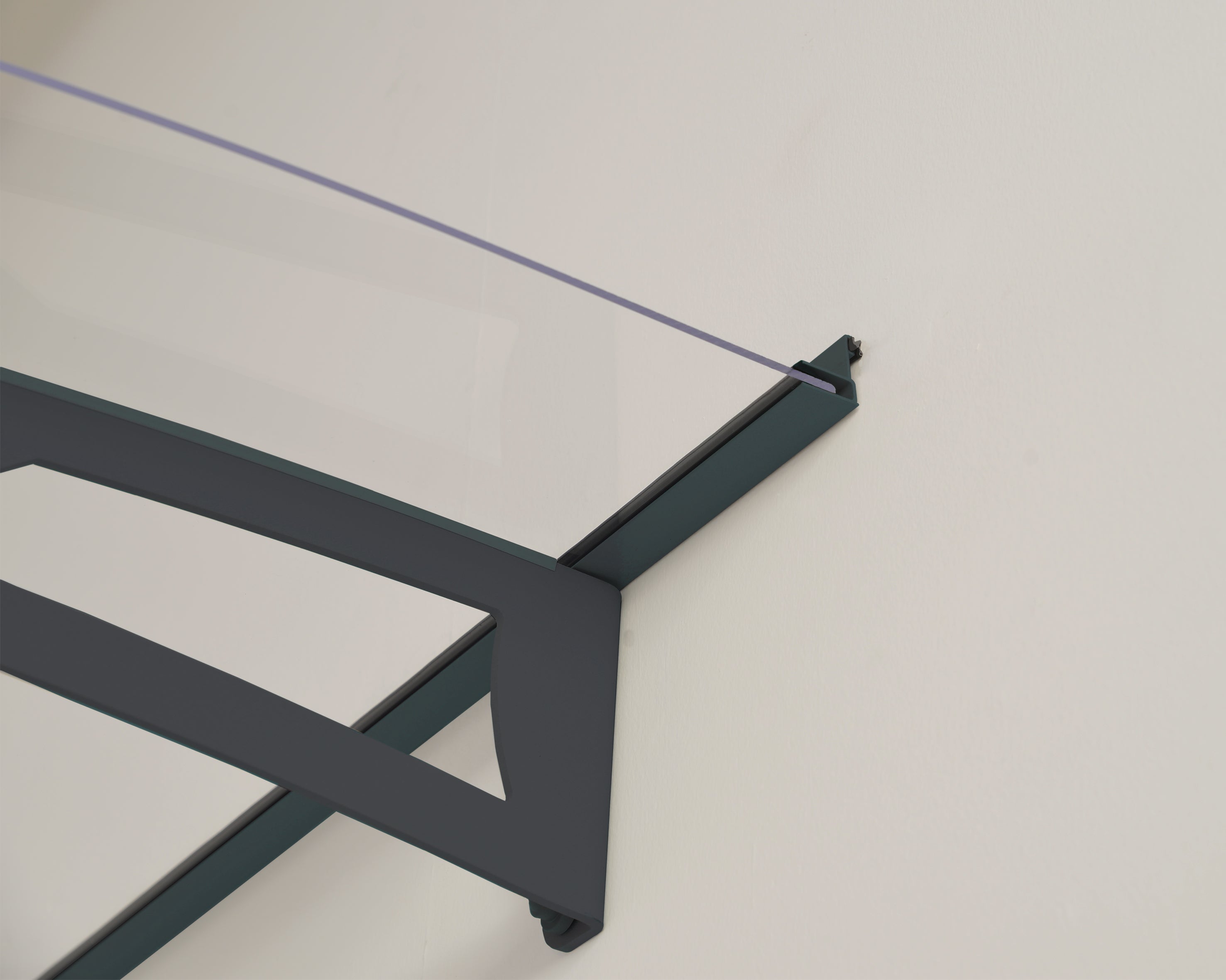 Auvent de porte d'entrée alu anthracite Aquila 3000, l.302xH.17.5xP.91.5 cm - 4