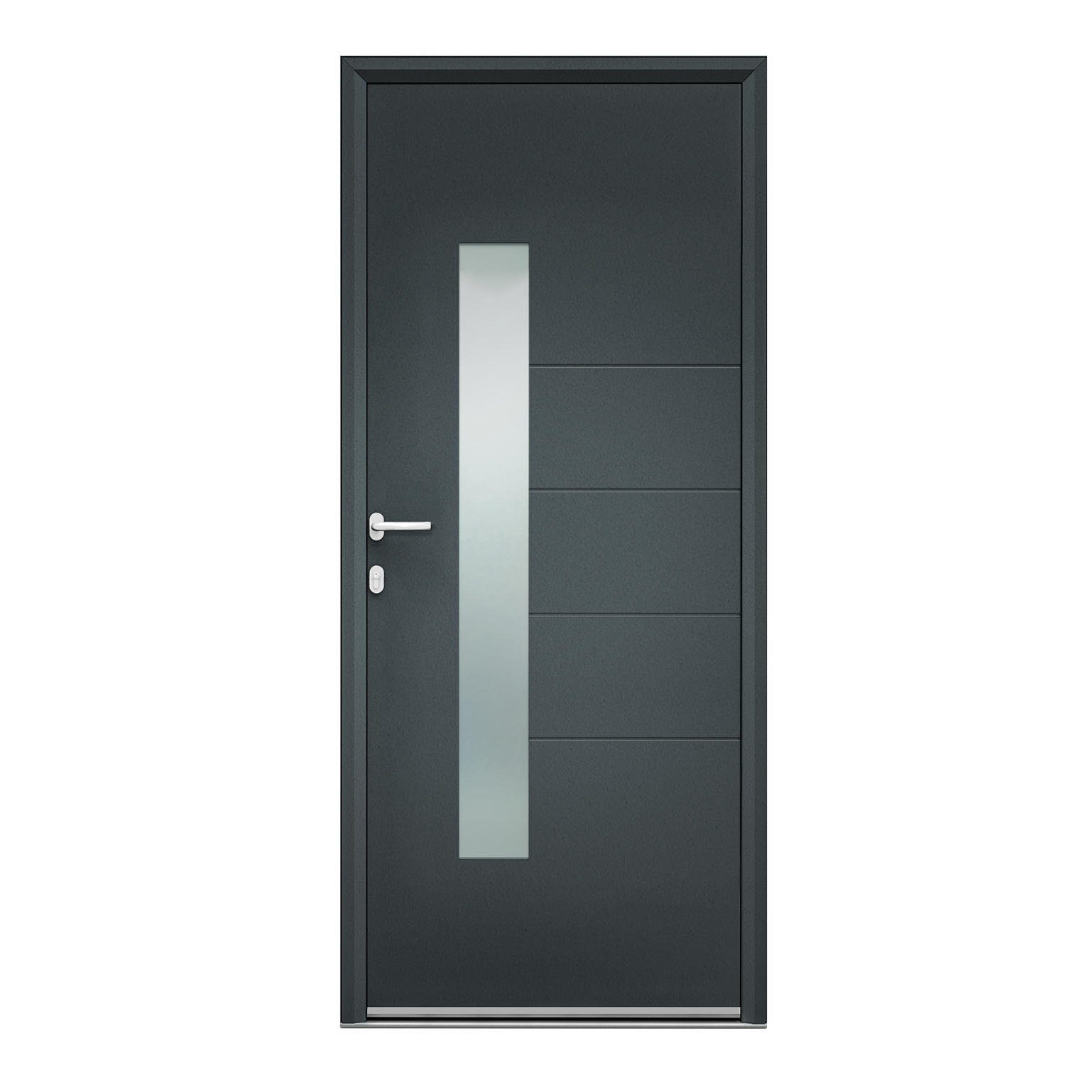 Porte d'entrée Alu Navia Essentiel H.215 x l.90 cm gris anthr., p. droit - 2