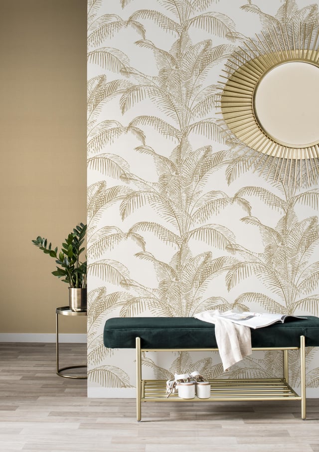 Papier peint intissé Pandore blanc et doré