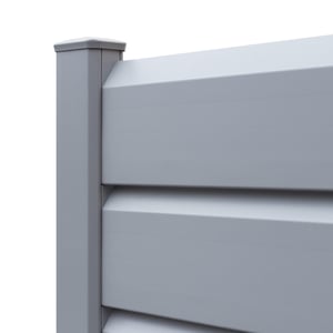 Lame persiennée pvc à emboîter Clea persiennee gris, L.150 x H.16 cm x Ep.30 mm