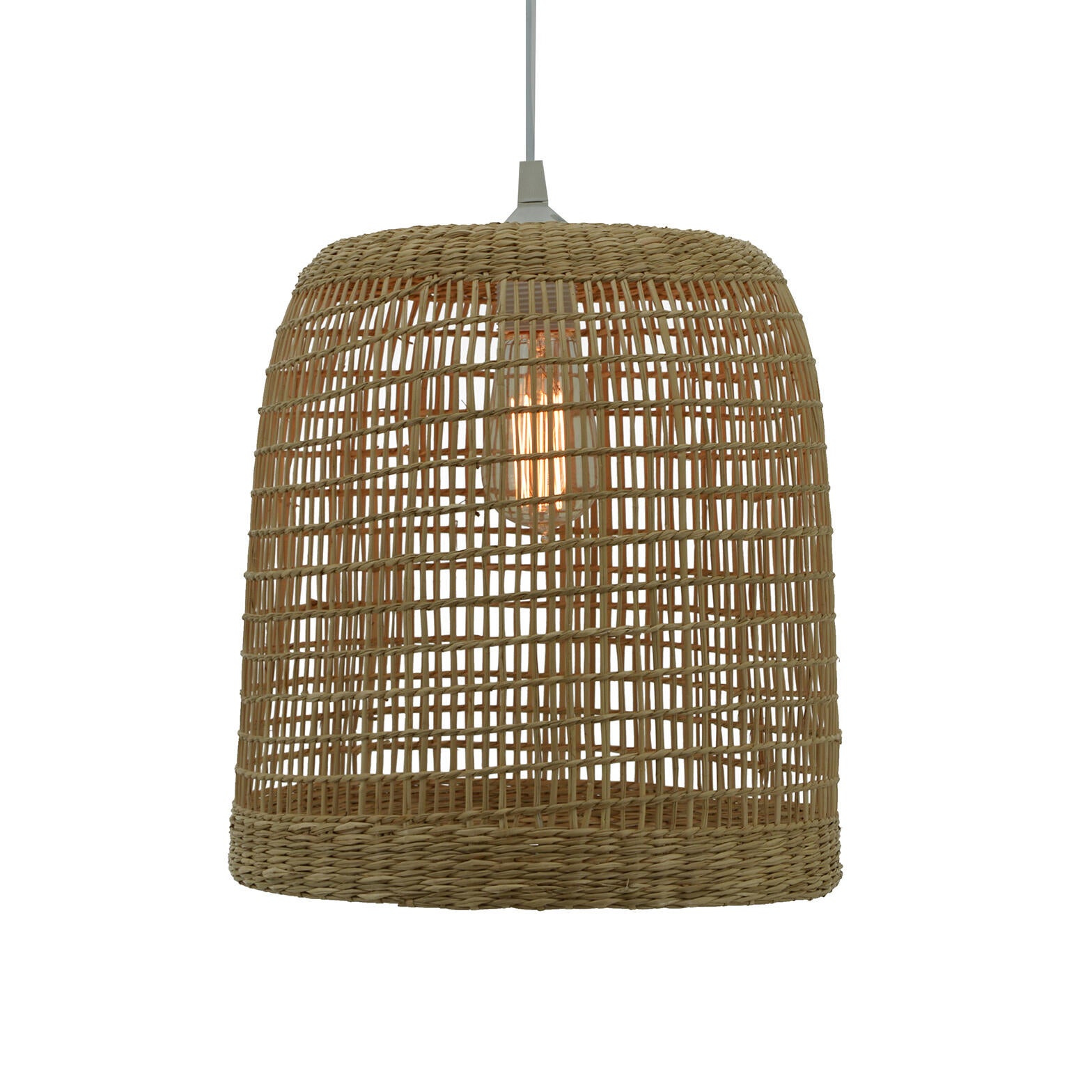 Suspension Cuzco, jonc de mer, beige, Diam.30 cm, E27 - 3
