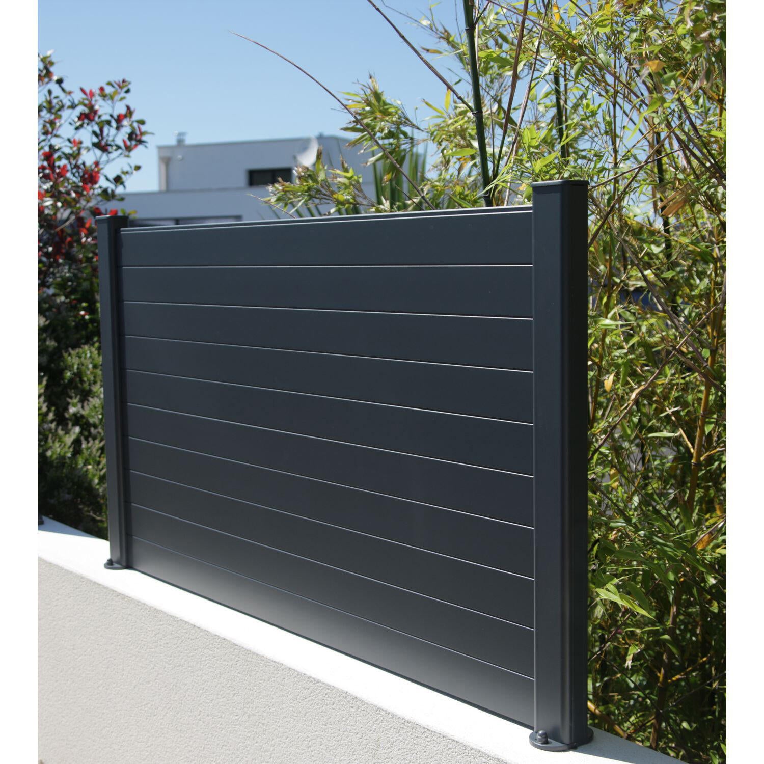Lama para valla modulable de aluminio KLOS UP LAMA COMPACTA de 9 x 145 cm antracita - 3