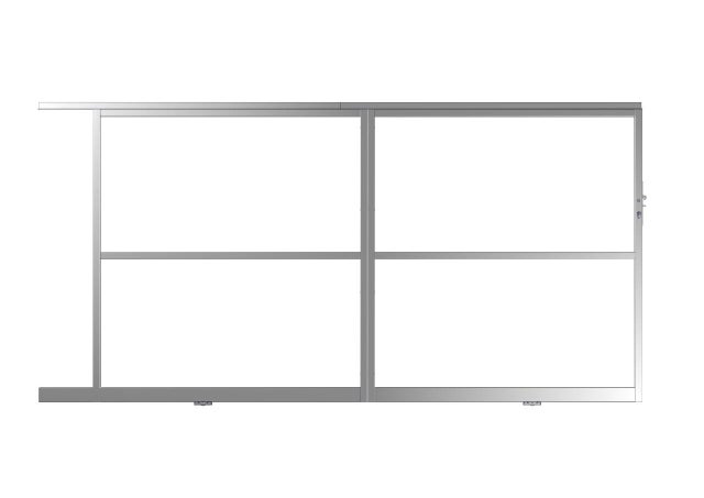 Portail coulissant acier galvanisé Filling gris/argent, l.300x H.160 cm