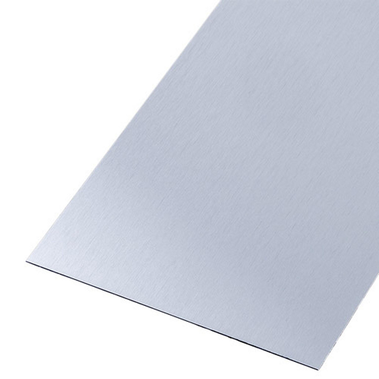 Tôle inox lisse brossé gris L.1000 x l.600 mm, Ep.0.8 mm | Leroy Merlin