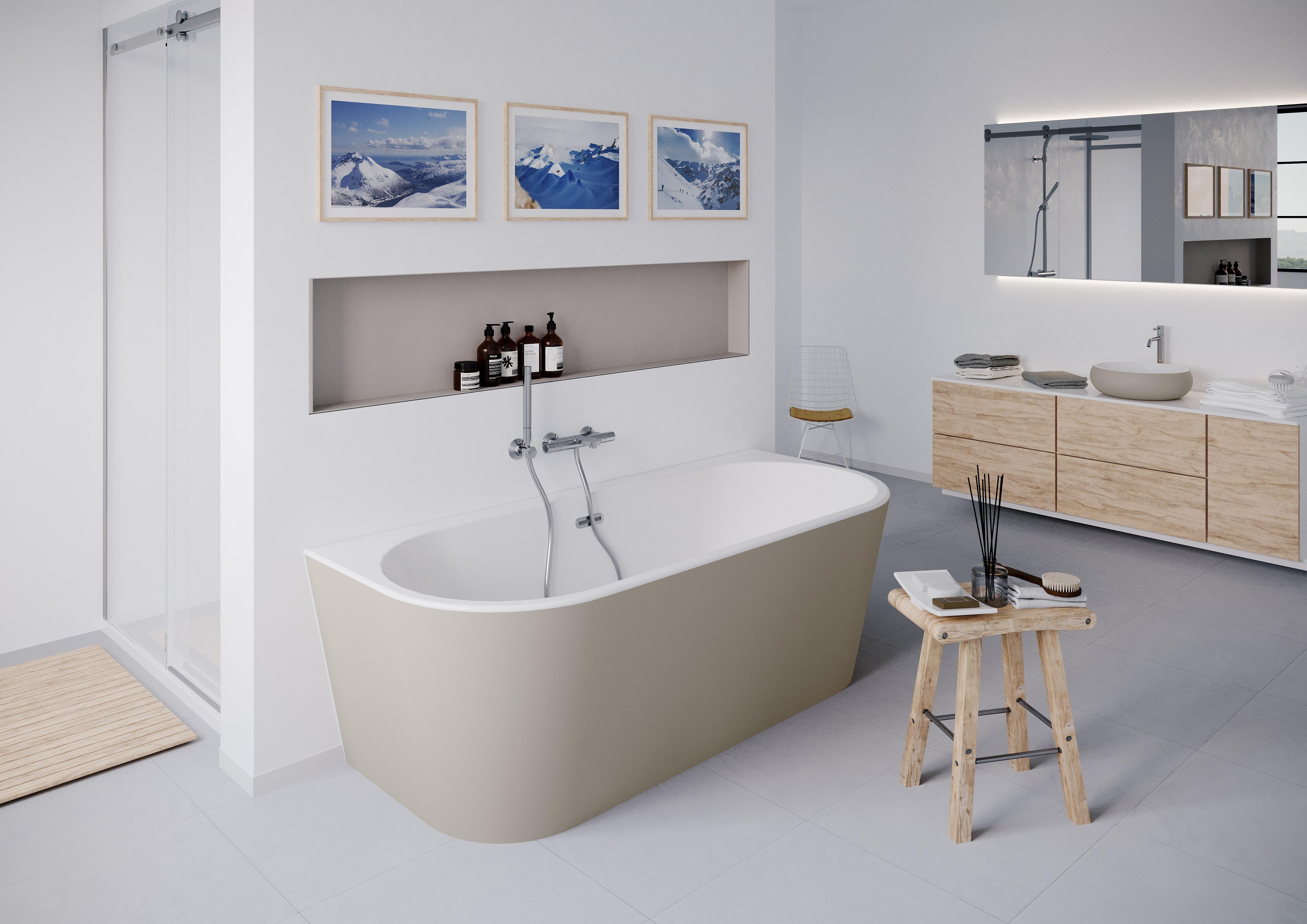 Baignoire îlot l.75 x L.170cm taupe Ilova BALNEO - 6