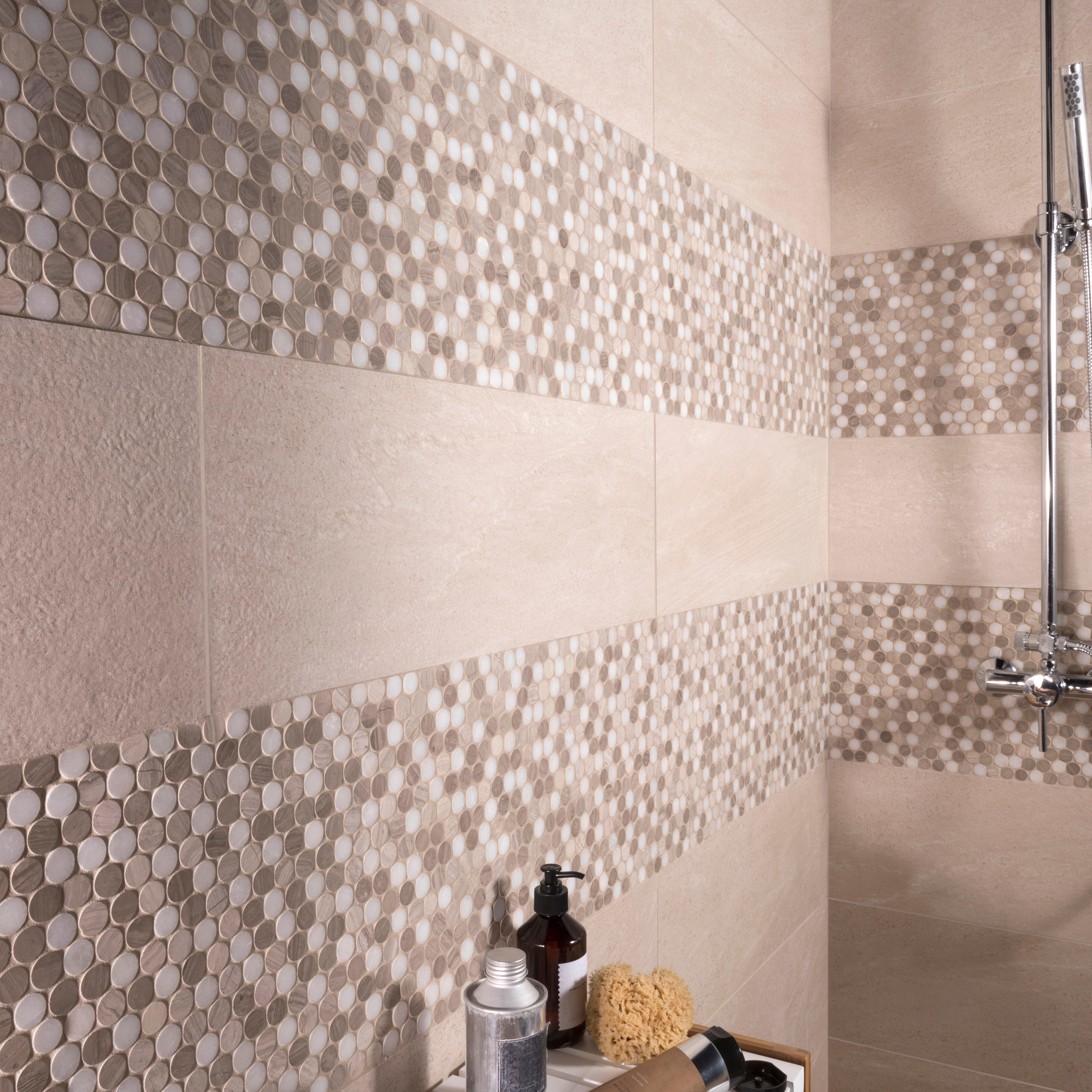 Carrelage mur intérieur effet pierre beige Milano l.24 x L.69 cm x Ep.8.7 mm - 6