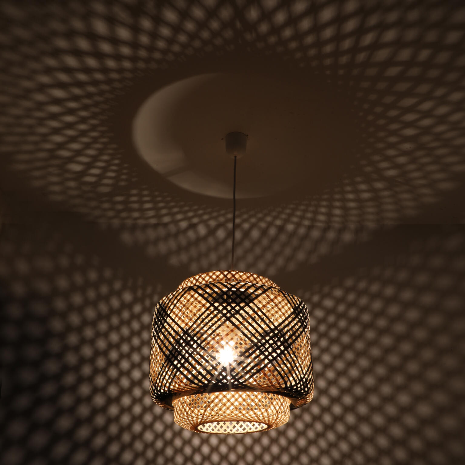 Suspension Doramu bambou, beige, Diam.40 cm, E27 - 3