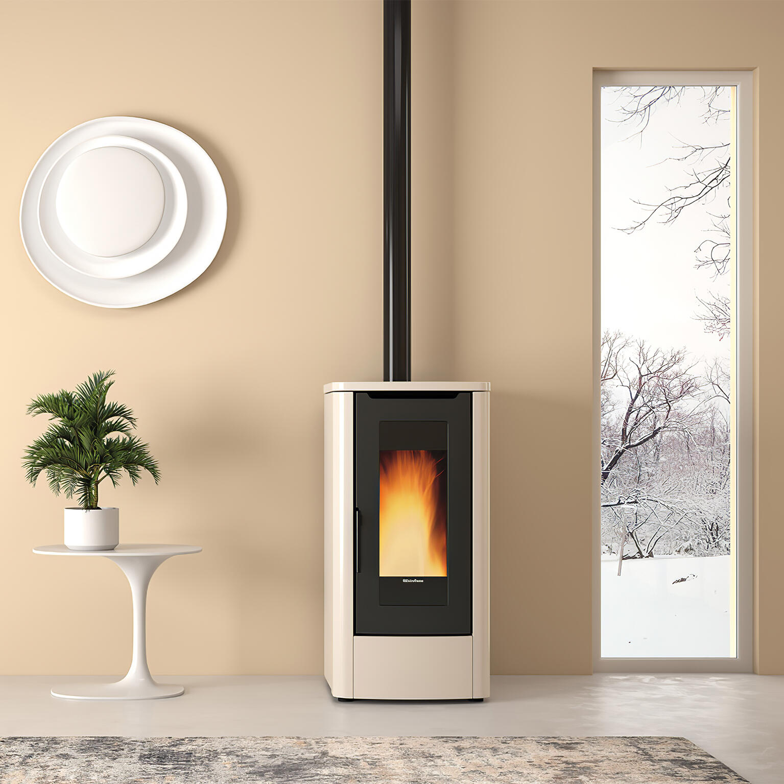 Poêle à granulés EXTRAFLAME Teorema ivoire 10 kW Leroy Merlin — free download