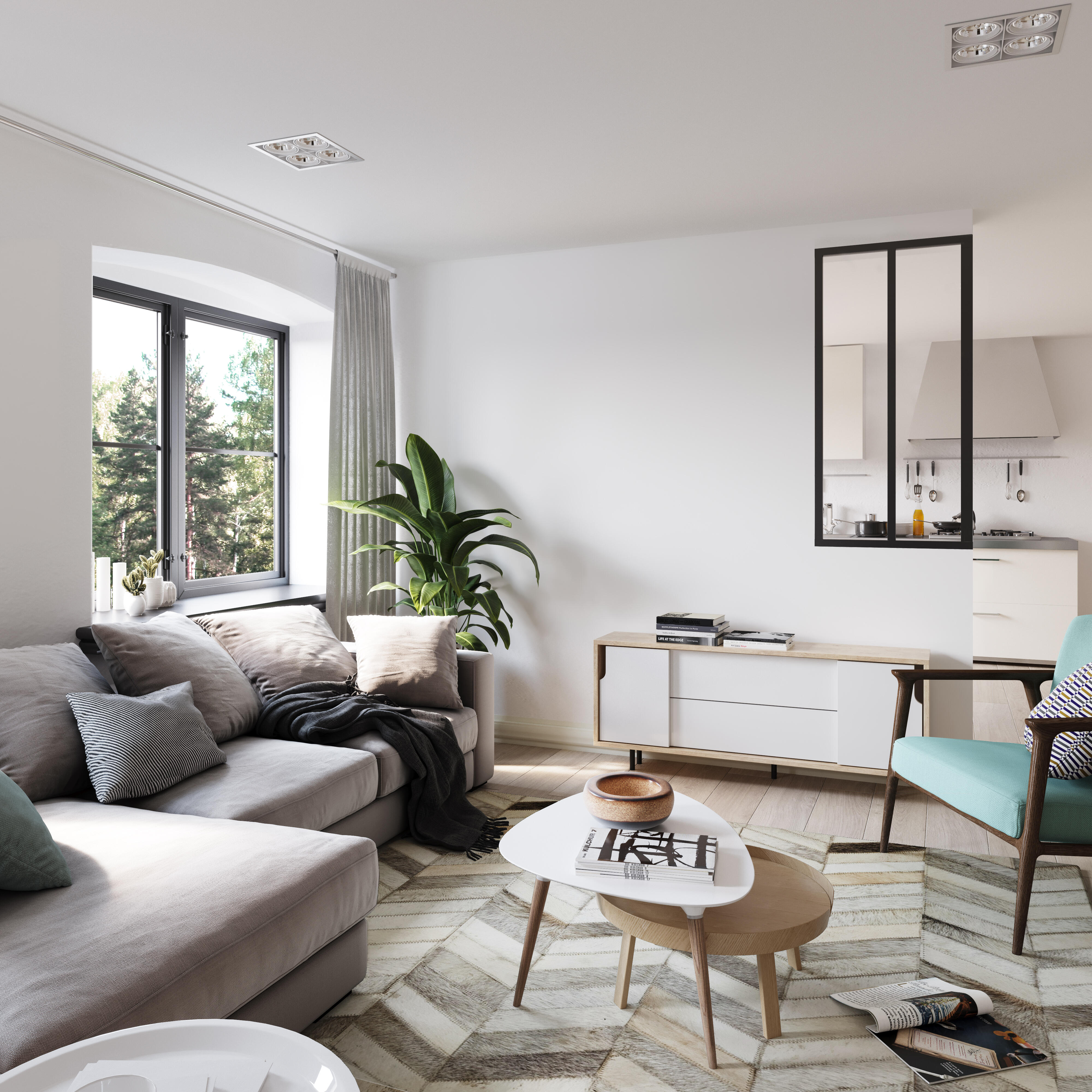 Verriere Atelier Nebraska 2 vitrages givrés inclus, H.1.30 x l.0.63m - 4