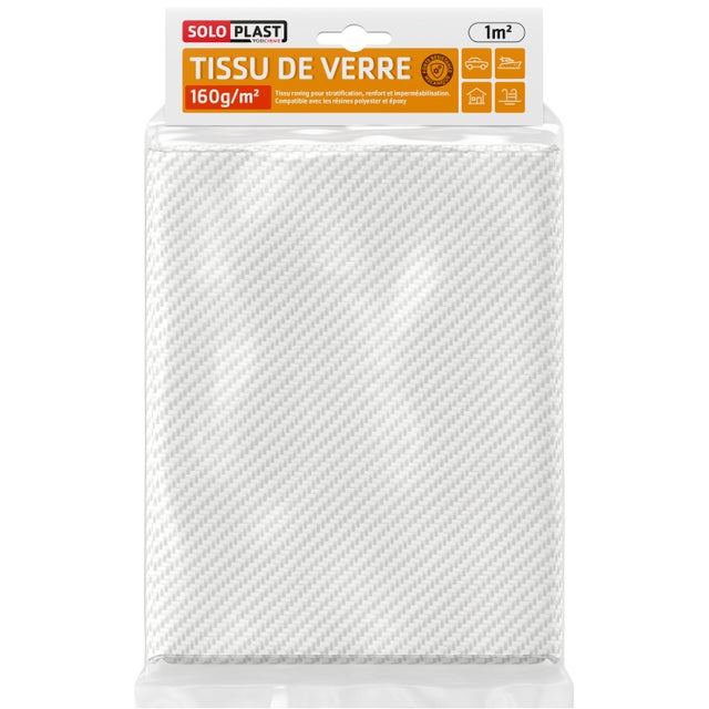 Voile de verre SOLOPLAST, 160g, 1m²