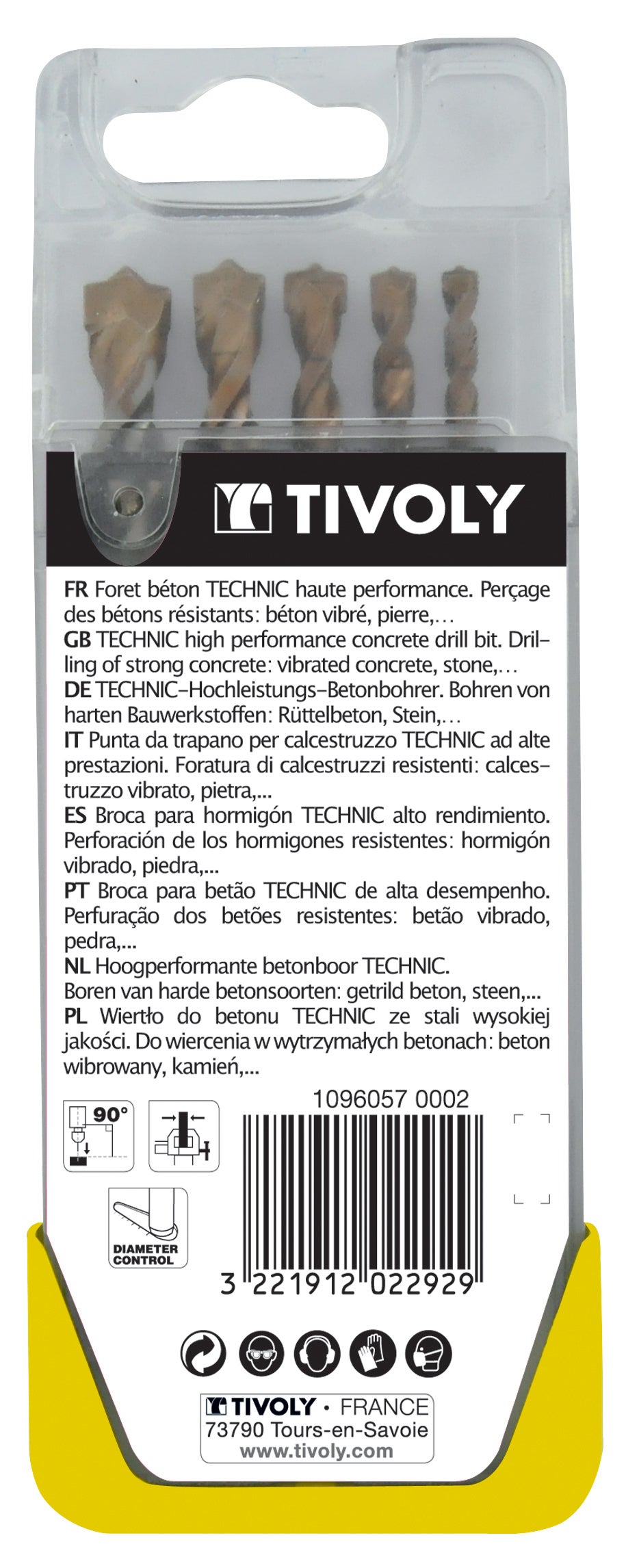 Coffret de 5 Forets à béton, Diam.4 à 10 mm TIVOLY - 4