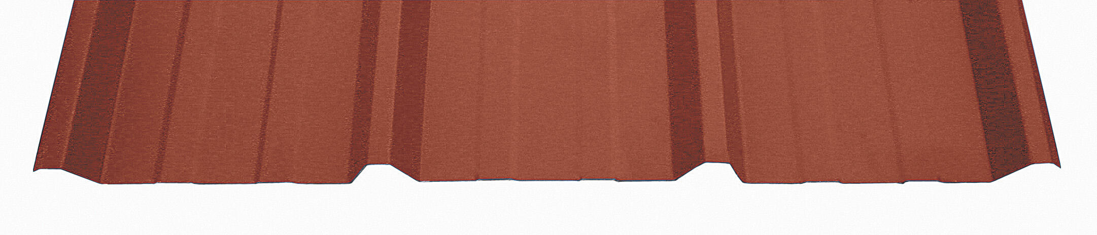 Bac acier anti-condensation nervuré acier rouge l.1.05 x L.2 m, ep.0.63 mm - 2