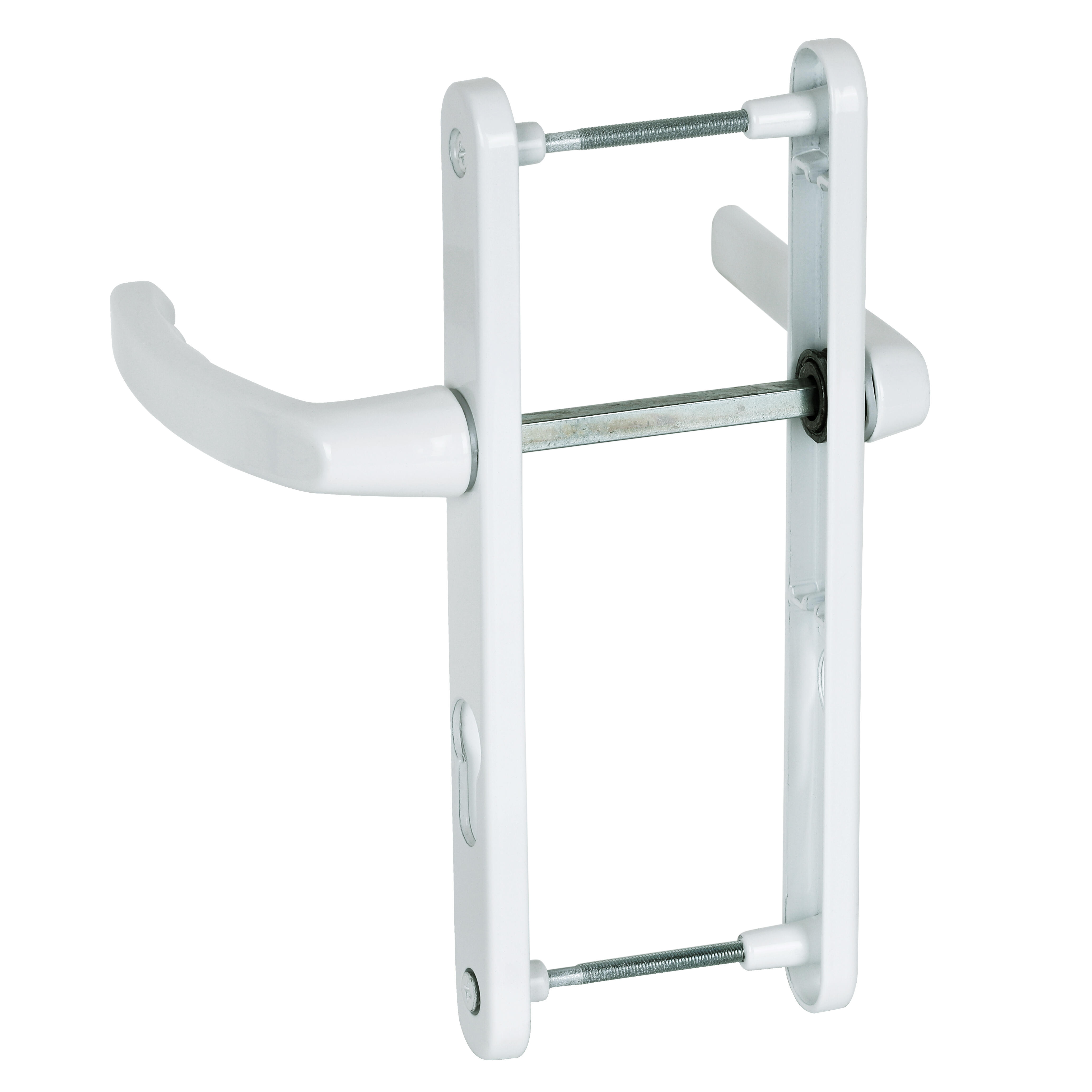 Poignée de porte sur plaque blanche entraxe 195 mm Col court BEVERLY x2 - 5