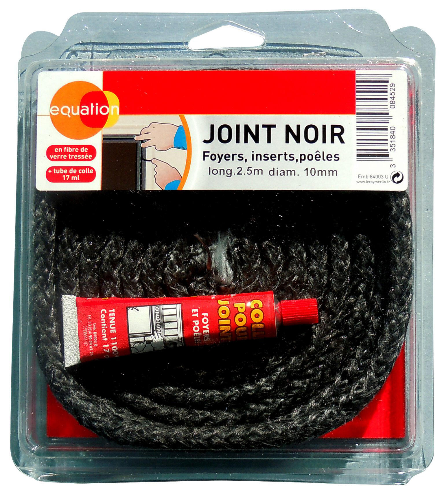 Joint De Porte De Four/poêle à Bois - 8mm X 3m - En Fibre De Verre - Avec Ruban Haute Température - Pour étanchéité Cheminée