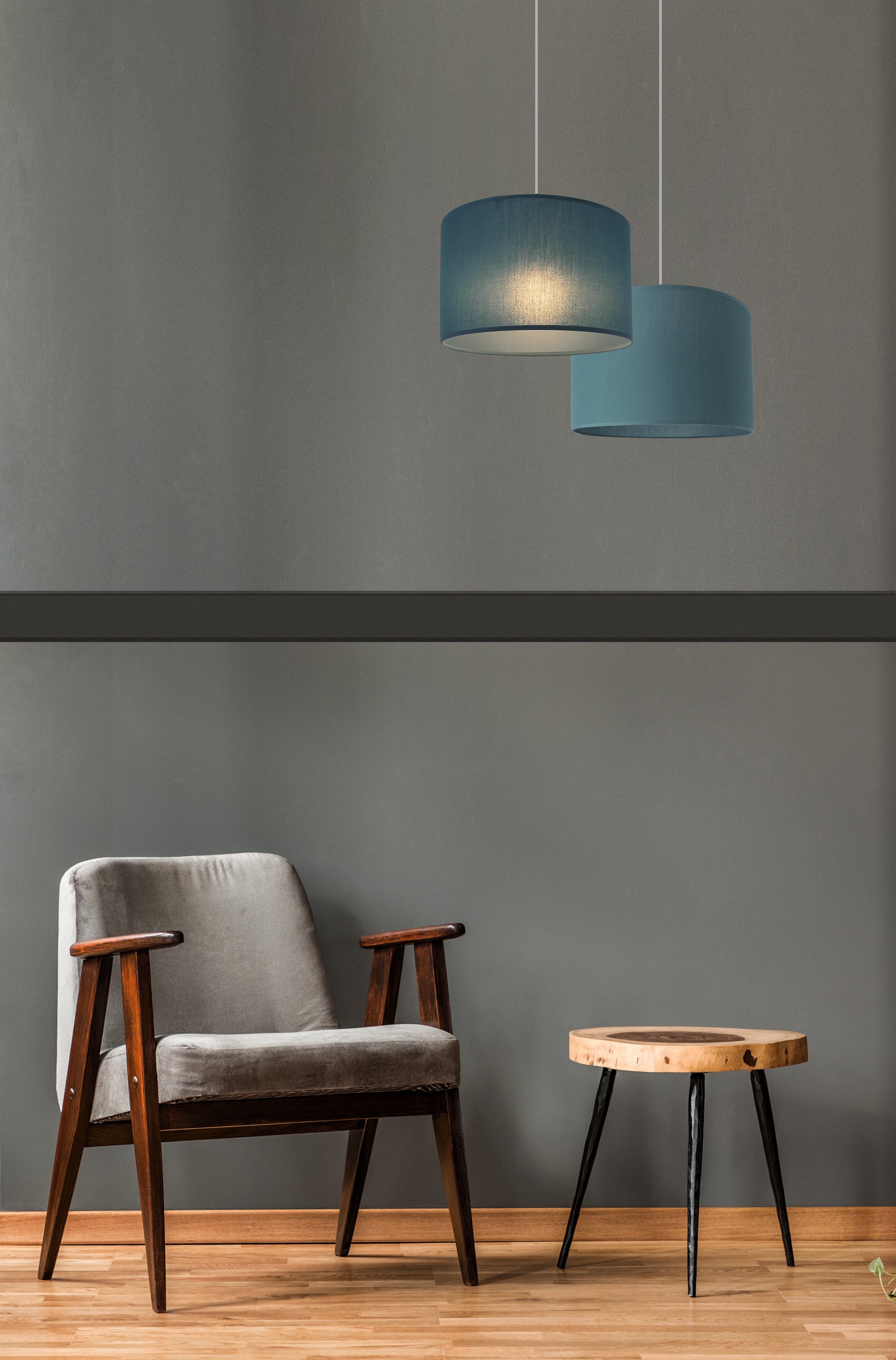 Suspension Natt polyester, bleu, Diam.29 cm, E27 - 4