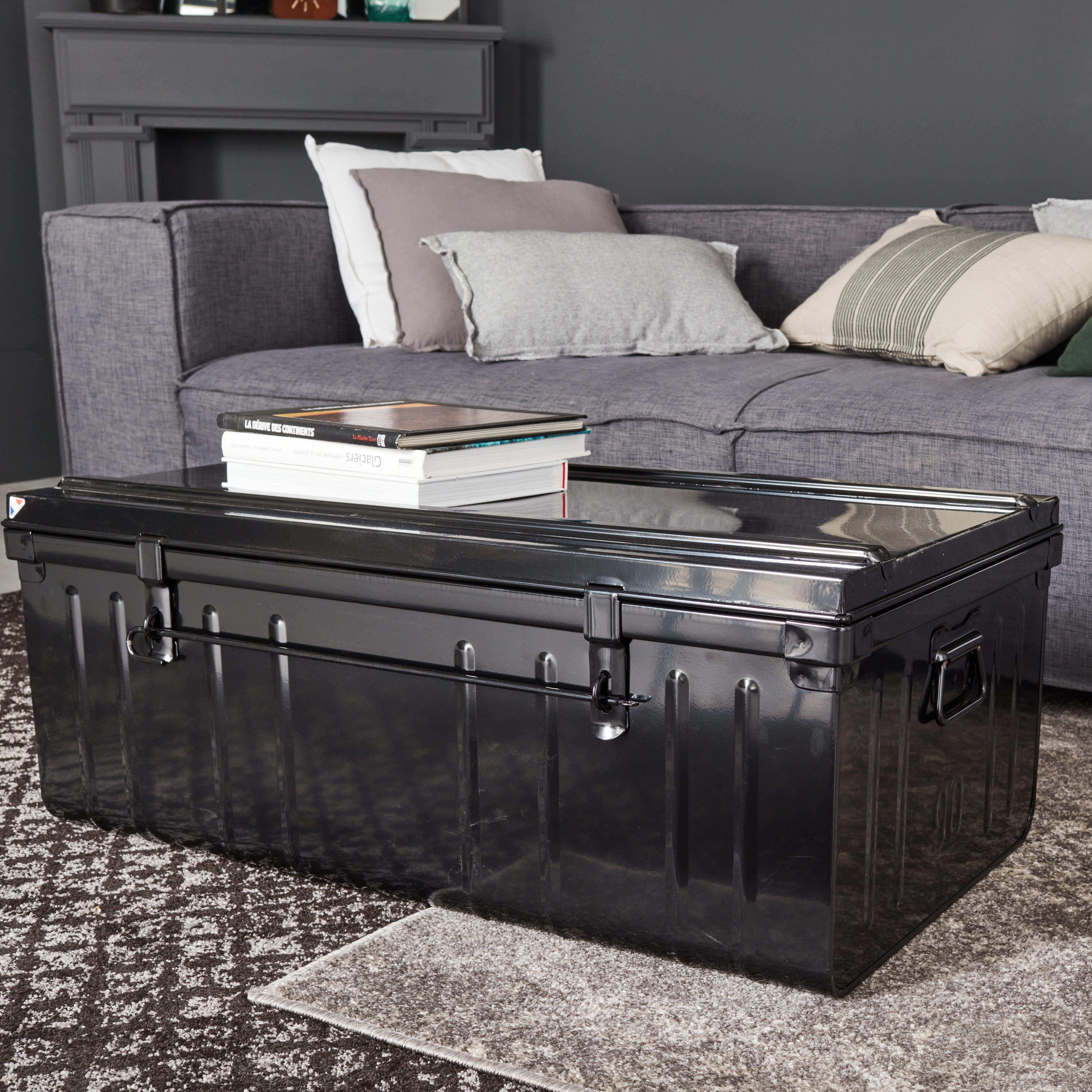 Boîte de chantier acier noir l.90 x H.37 cm SNOR - 2