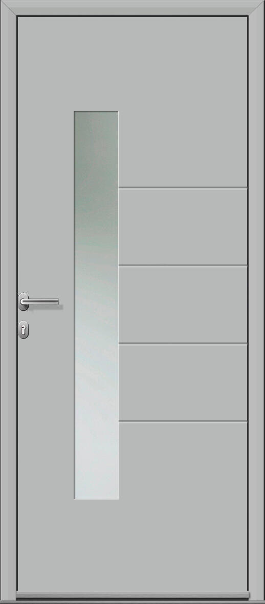 Porte d'entrée Alu Navia Premium H.215 x l.90 cm vitrée gris clair, pou. droit