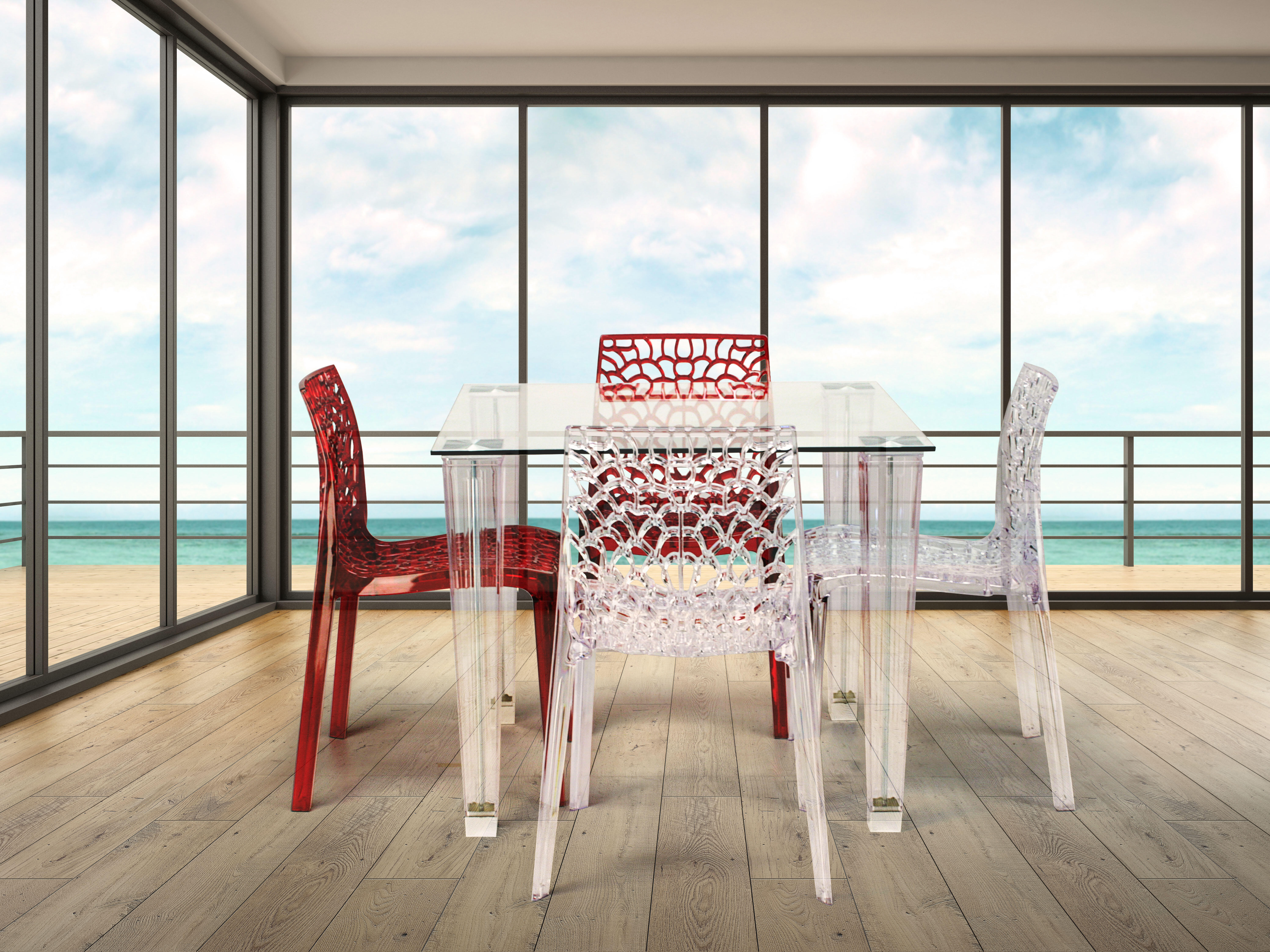 Chaise GRAND SOLEIL Grafik en résine injectée incolore / transparent - 4