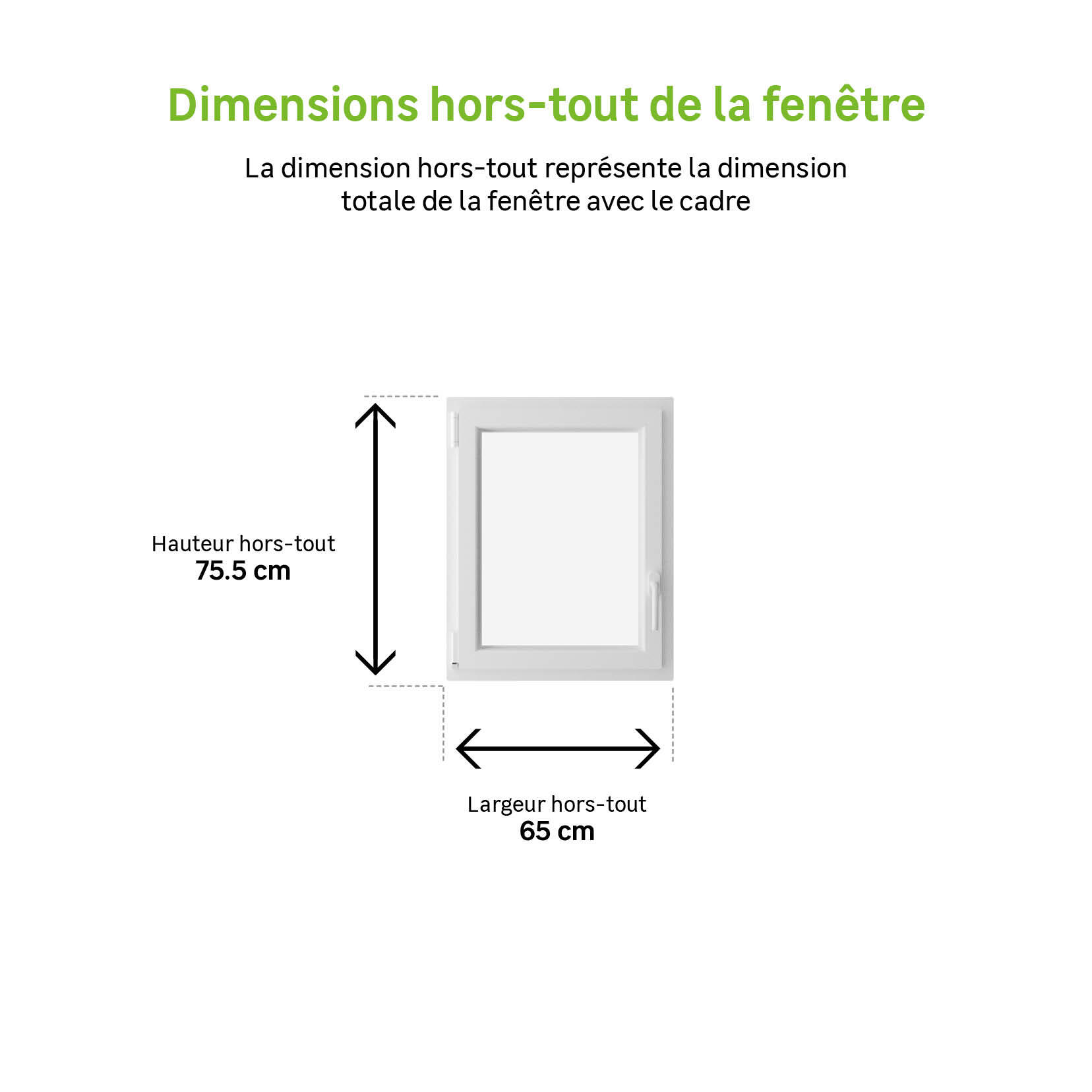 Fenêtre oscillo-battant PVC Essentiel H.75xl.60cm 1 vantail tirant G blanc - 4