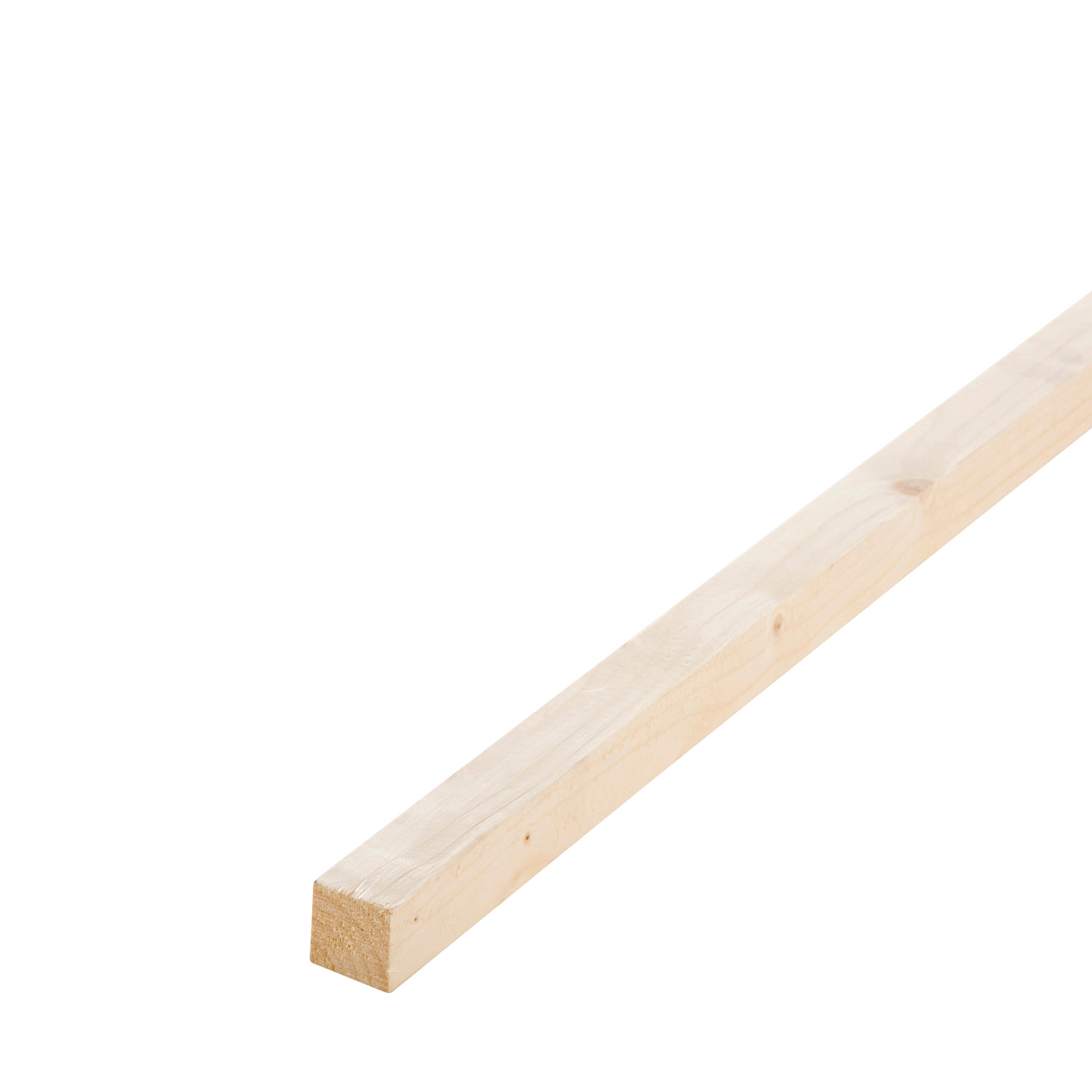Lot de 4 tasseaux sapin petits noeuds brut, 38 x 38 mm, L.+/- 2.4 m - 2