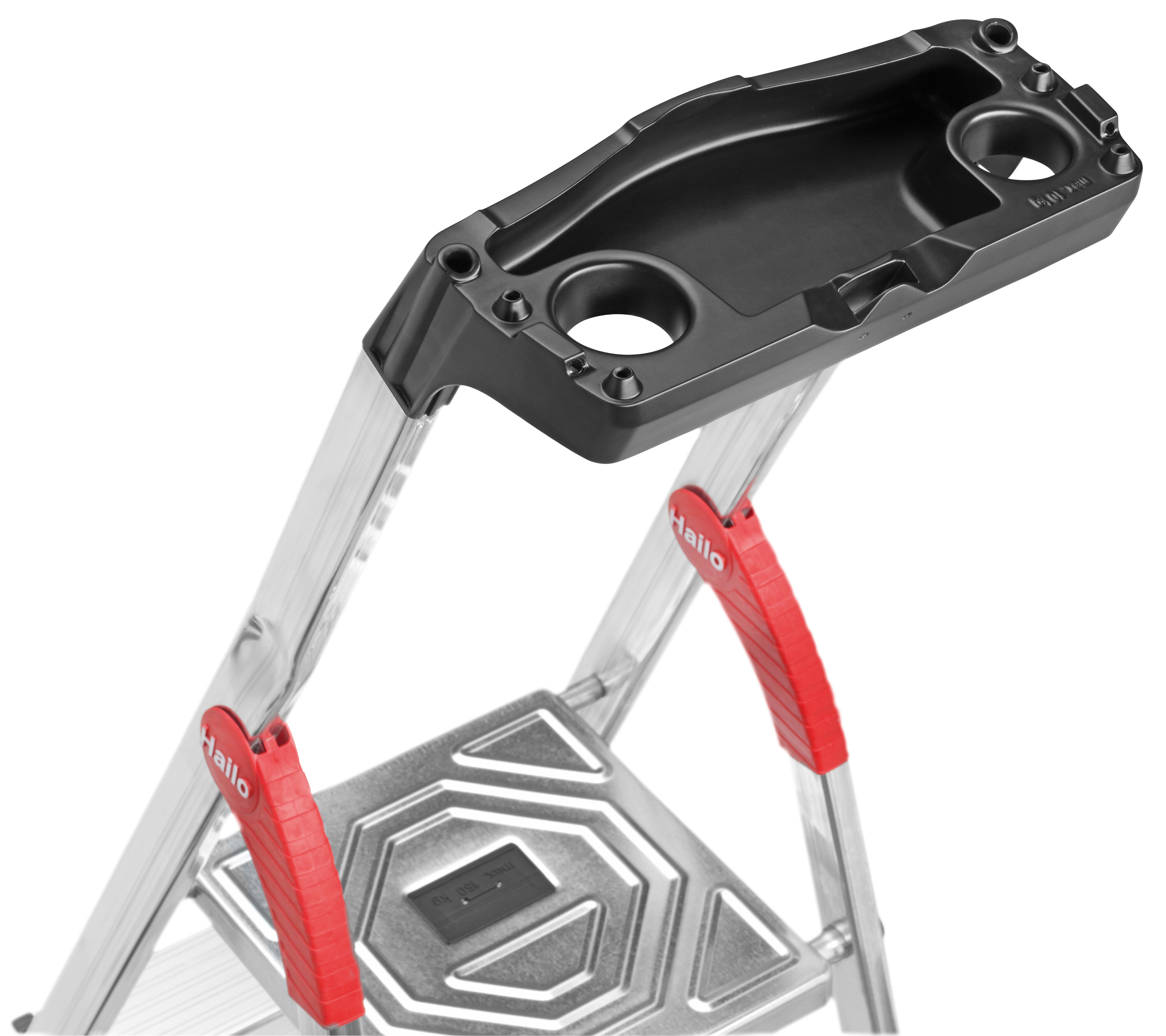 Escabeau aluminium HAILO L60 6 marches avec tablette porte-outils - 4