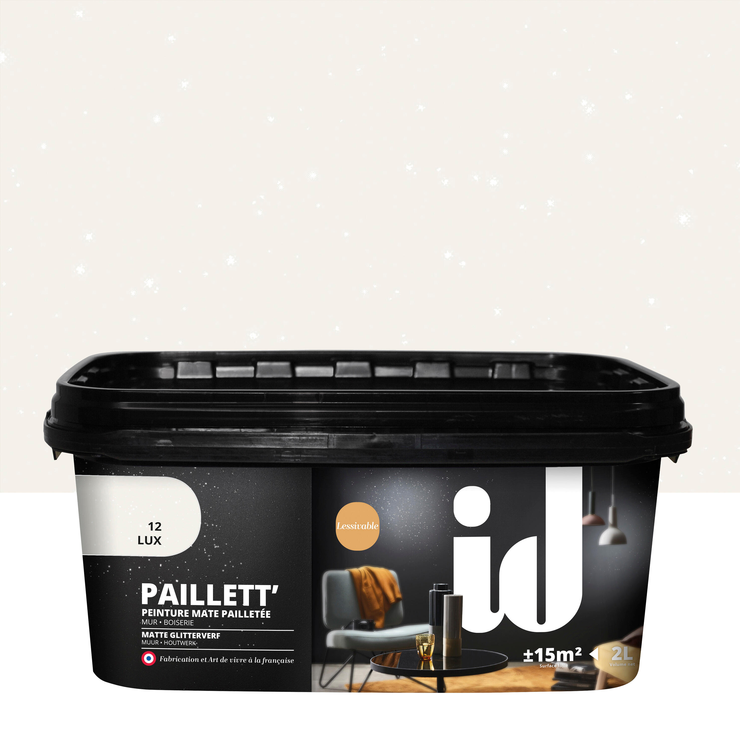 Pittura decorativa Paillett ID effetto paillette bianco bianco 2 l - 19