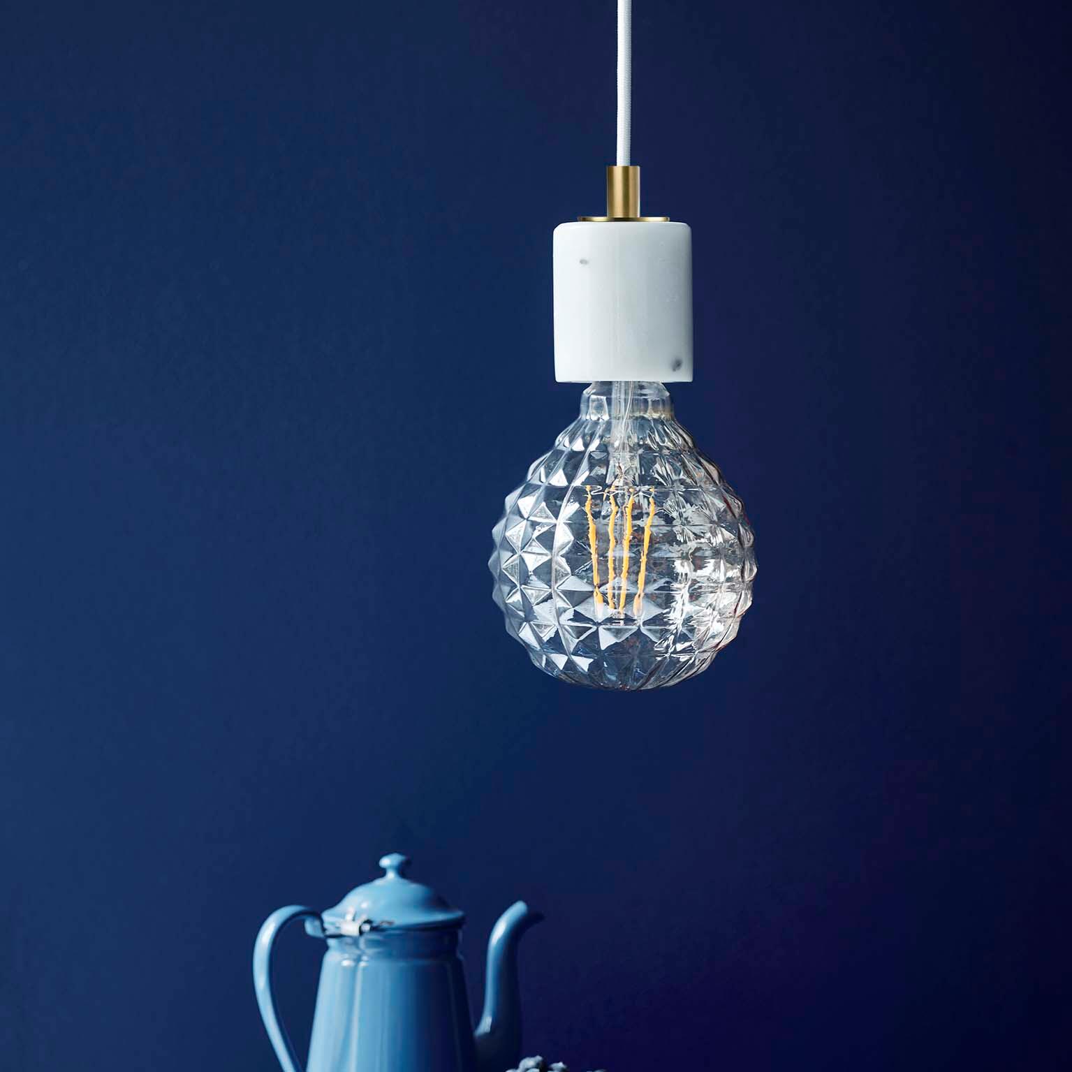 Suspension Siv, marbre, blanc, Diam.6 cm, E27 - 4
