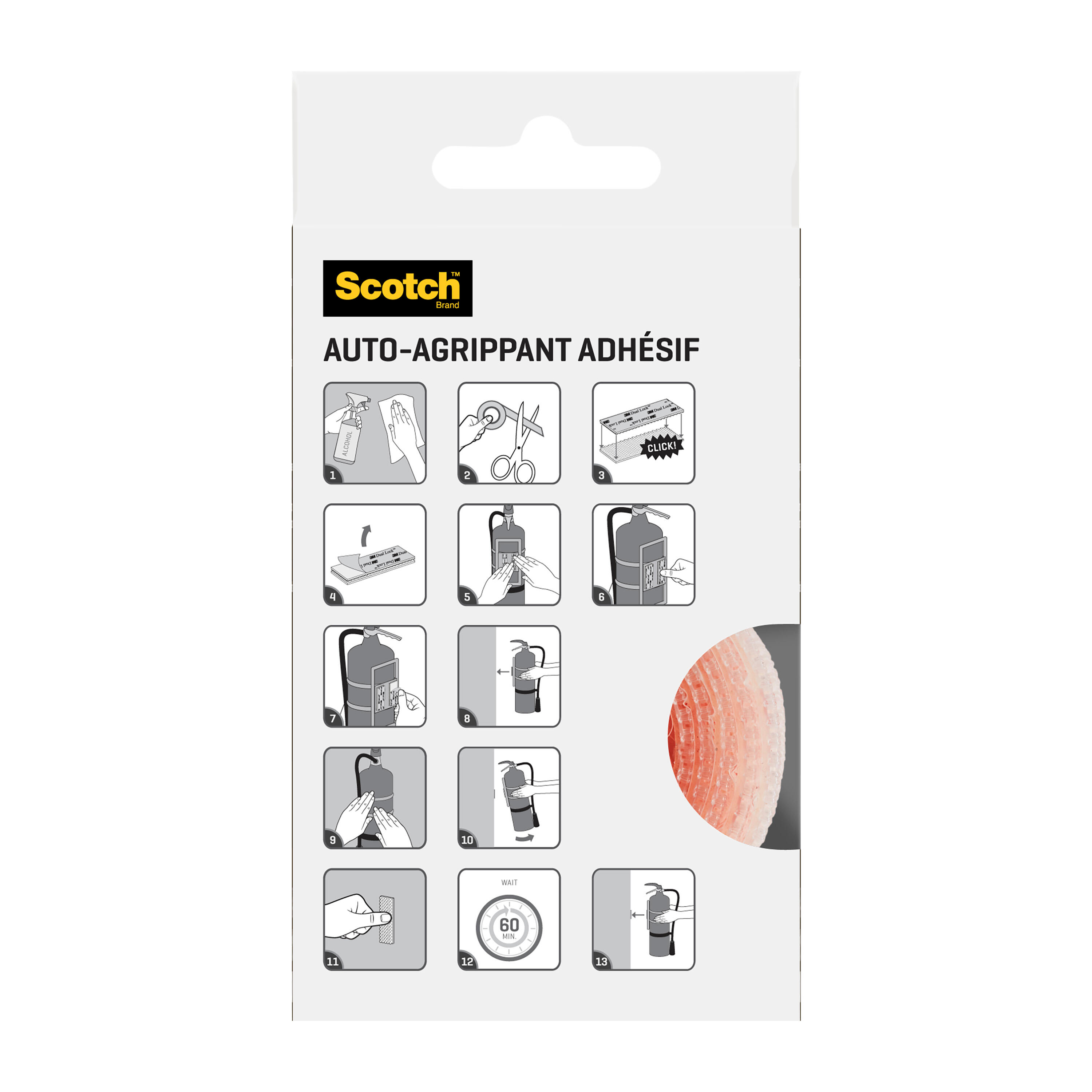 Lot de 2 systèmes de fixation en scratch incolore / transparent SCOTCH x l.25 m - 3