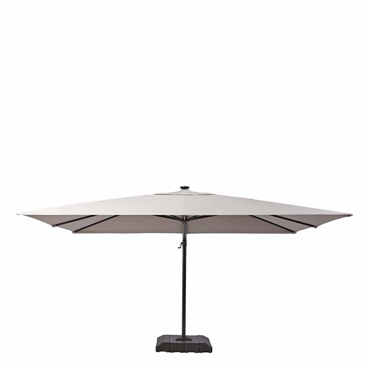 Parasol NATERIAL Sonora led taupe rectangulaire, L.391 x l.282 cm - 3