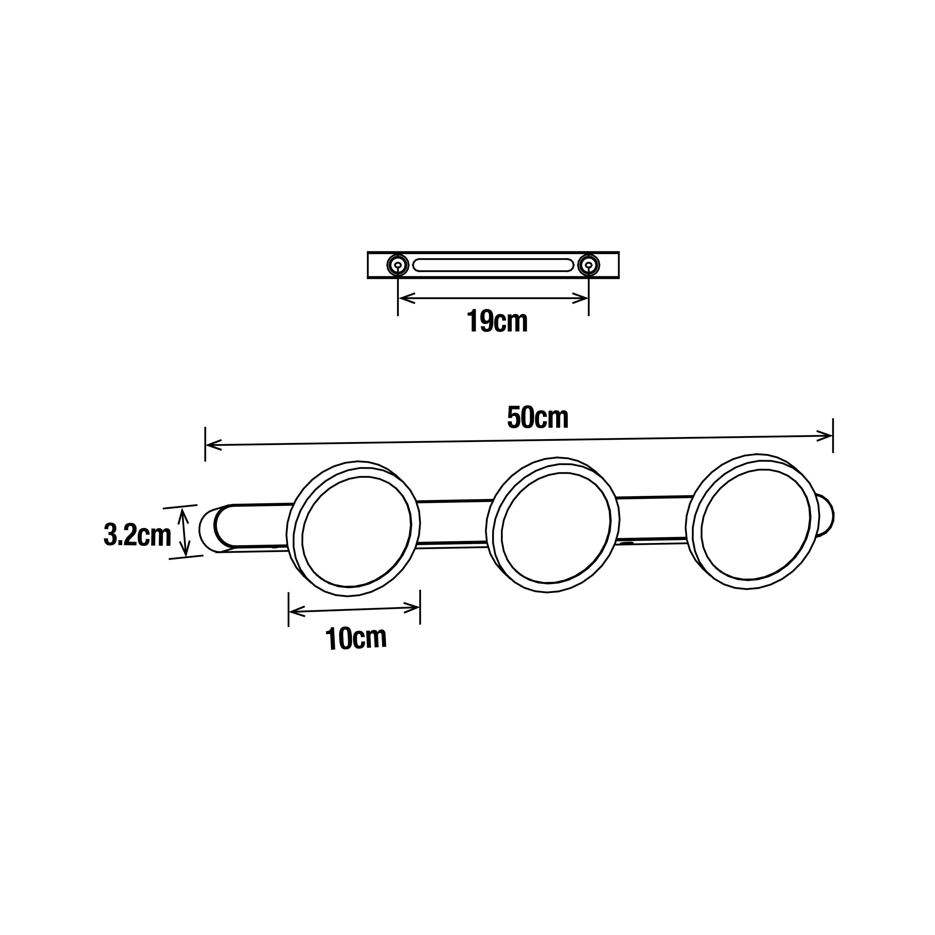 Rampe 3 spots salle de bains LED IP44, design, acier noir, Loya INSPIRE - 8