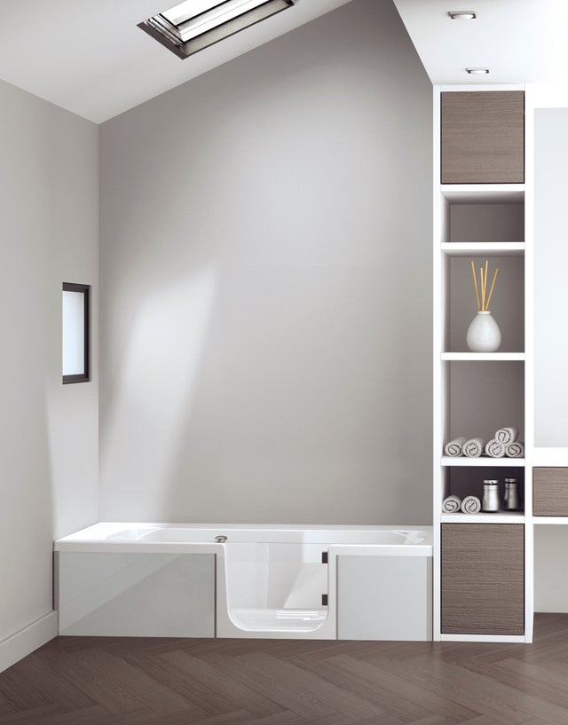 Baignoire rectangulaire L.170x l.75 cm blanc brillant, KINEDO Sourceo version dr