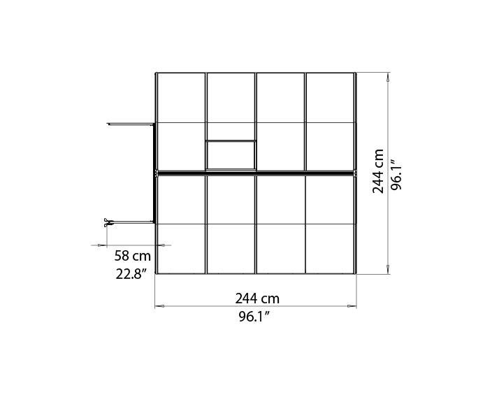 Serre fixe en polycarbonate double parois Bella, 6 m² CANOPIA BY PALRAM - 5