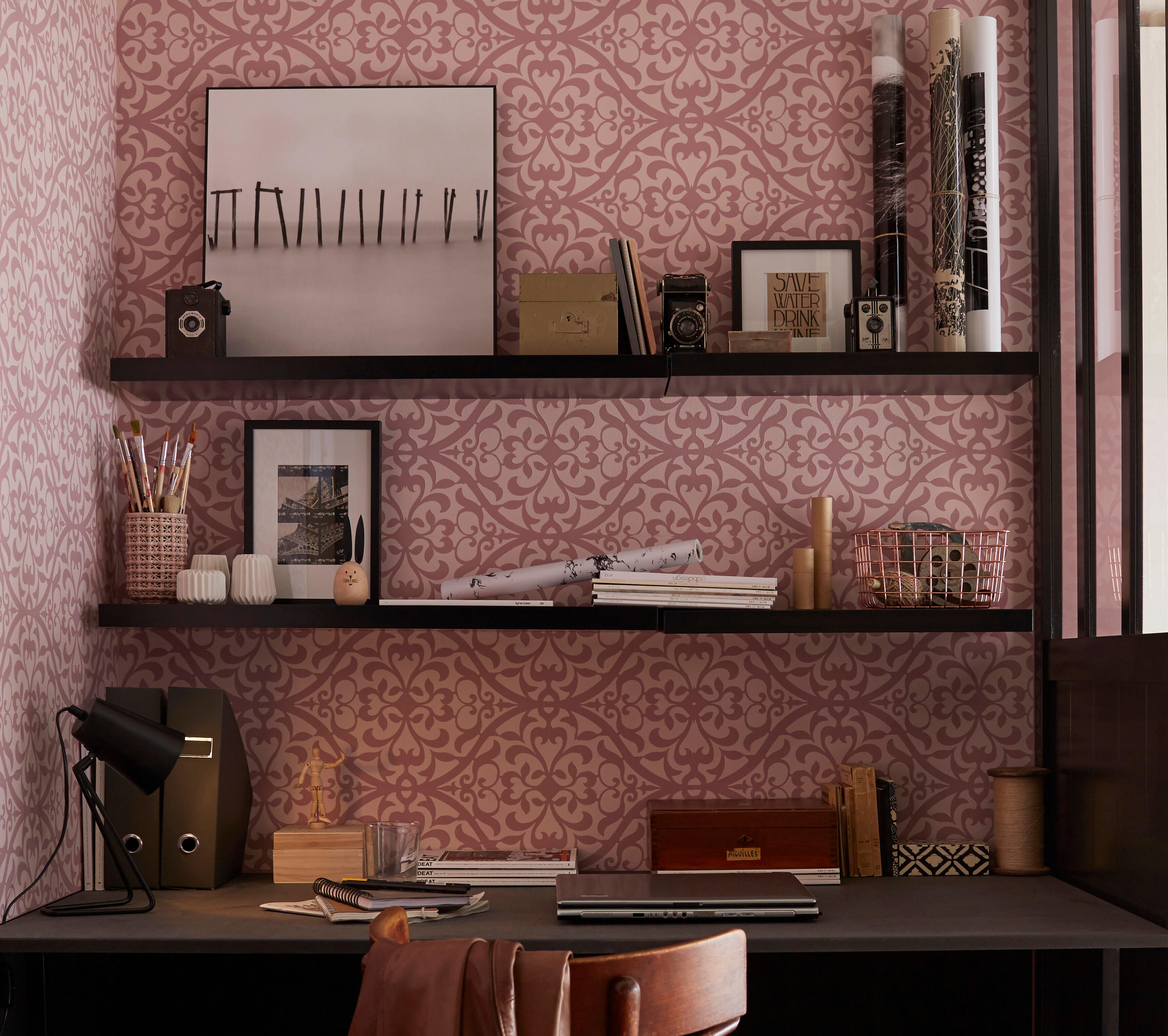 Cloison amovible Atelier mdf revêtu noir effet métal l.80 x H.250 x P.4cm - 5