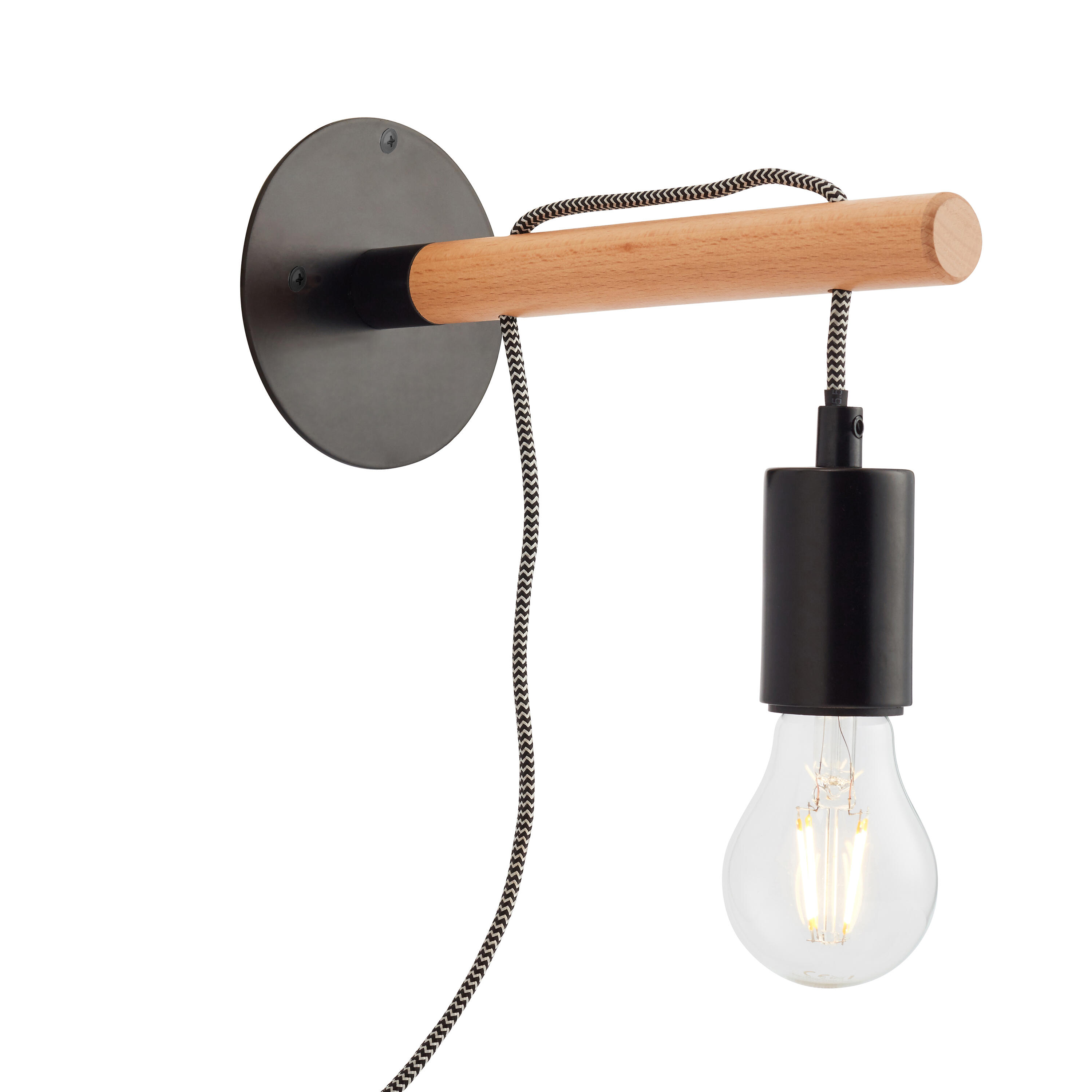 Applique E27, bois / produit sans abat-jour, marron, Jardbo, BRILLIANT - 6