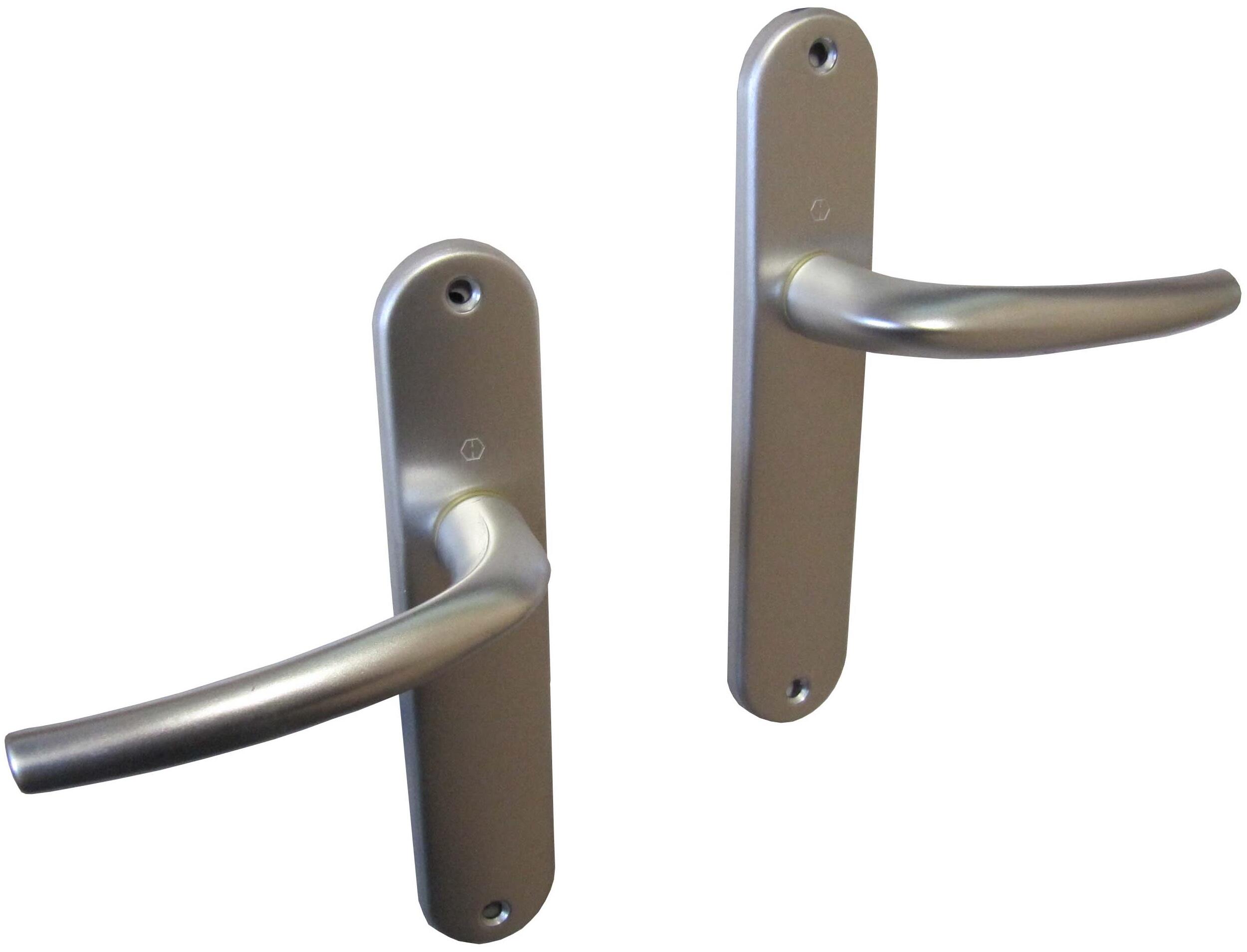 2 poignées sur plaque sans trou San diego alu argent mat, entraxe 165 mm - 2