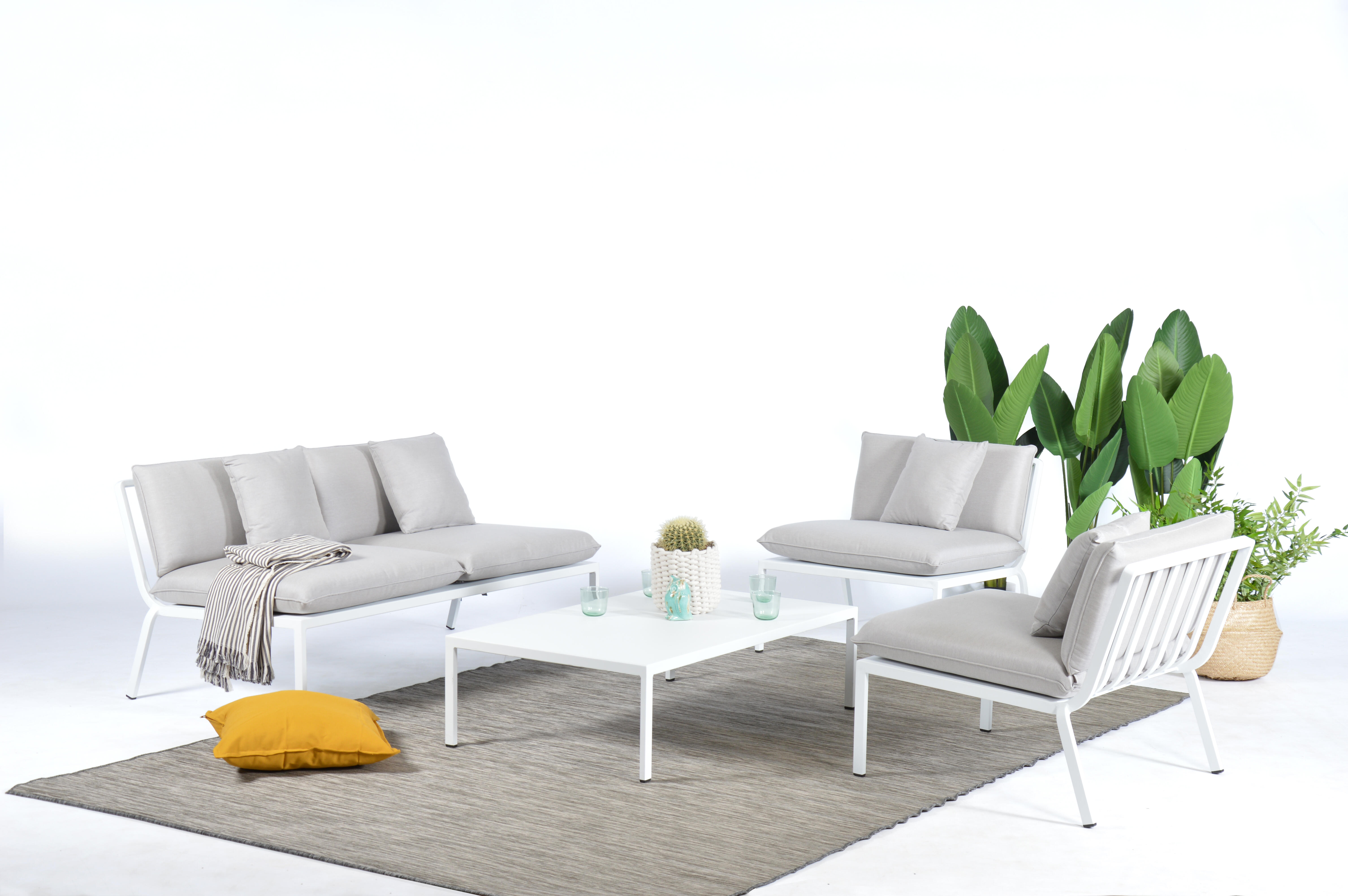 Salon de jardin aluminium blanc Horizon ARCANE, 3 personnes | Leroy Merlin