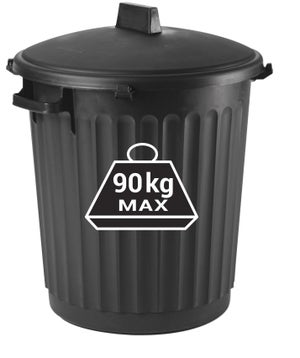 Poubelle de rue EDA 80 l avec couvercle, noir Leroy Merlin