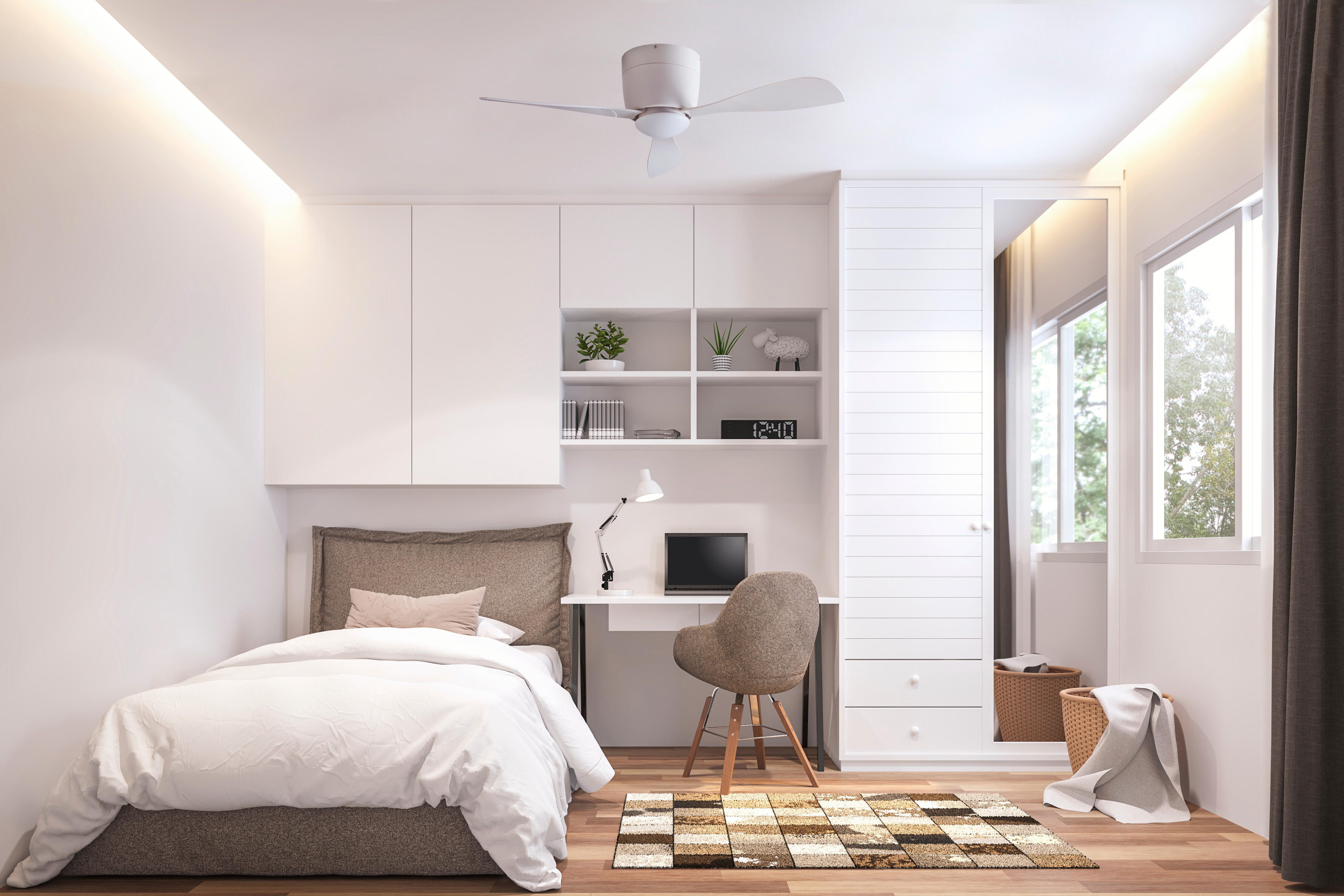 Ventilateur de plafond LED, Bora, 99 cm, LEDS C4, blanc - 2