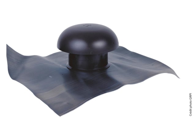 Chapeau de ventilation collerette d'étanchéité pvc rouge tuile GIRPI, Diam.80 mm