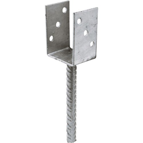 Support de poteau forme U acier galvanisé, 71x100x200x60 mm ALBERTS - 4