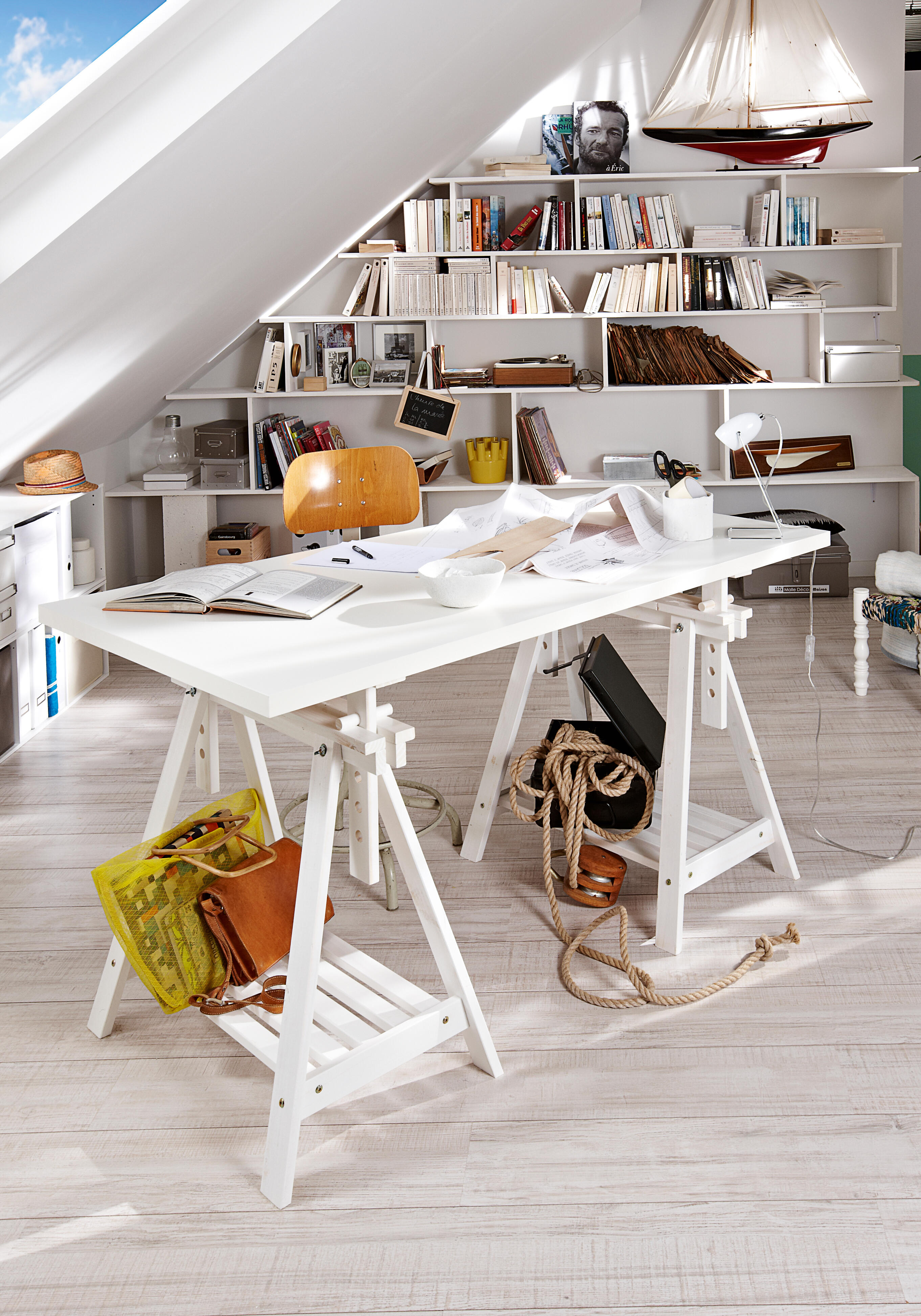 Tréteau pin blanc réglable architecte ASTIGARRAGA, H.70 x l.70 cm - 5
