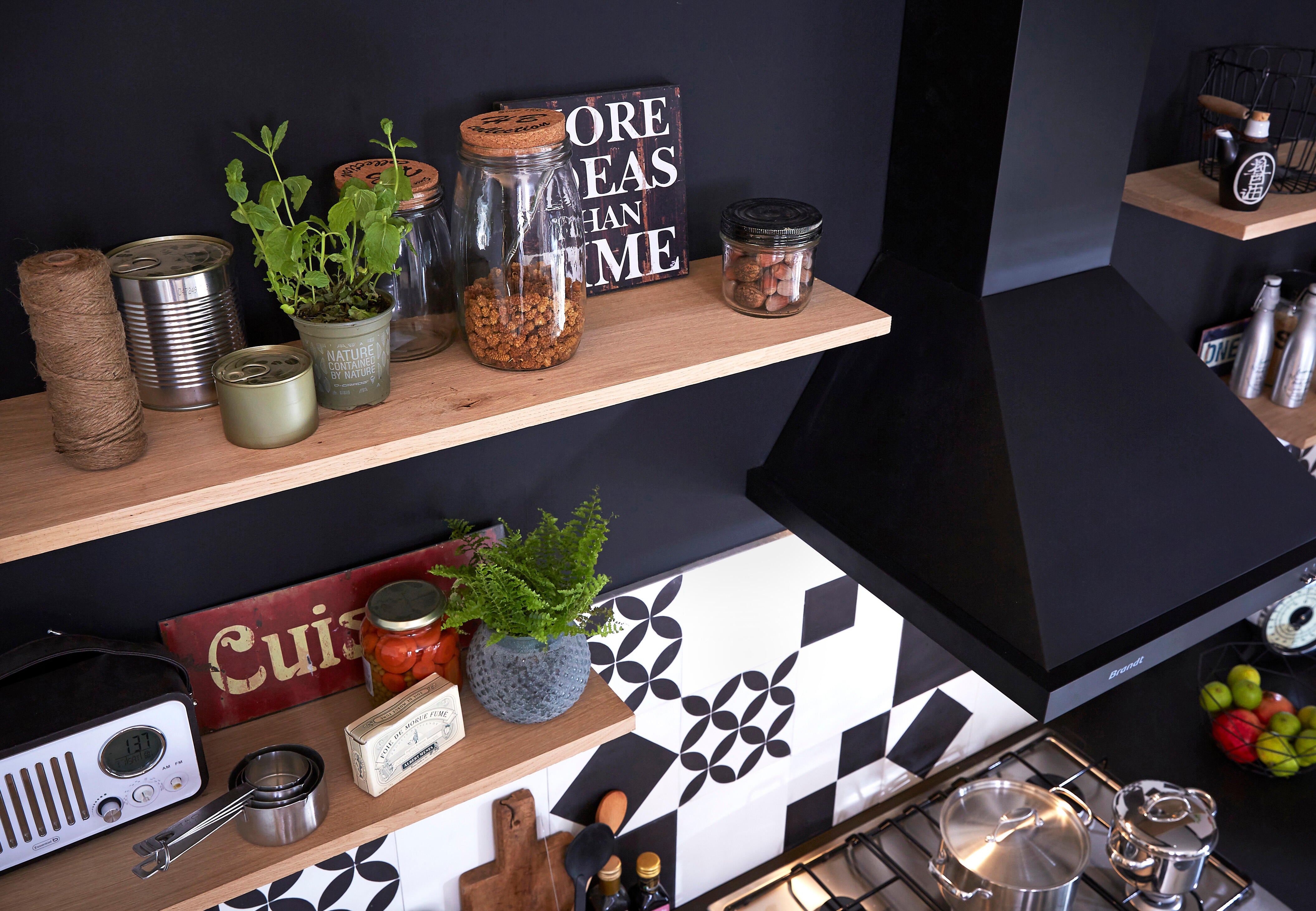 Etagère murale chêne, L.60 x P.23.5 cm Ep.18 mm - 3