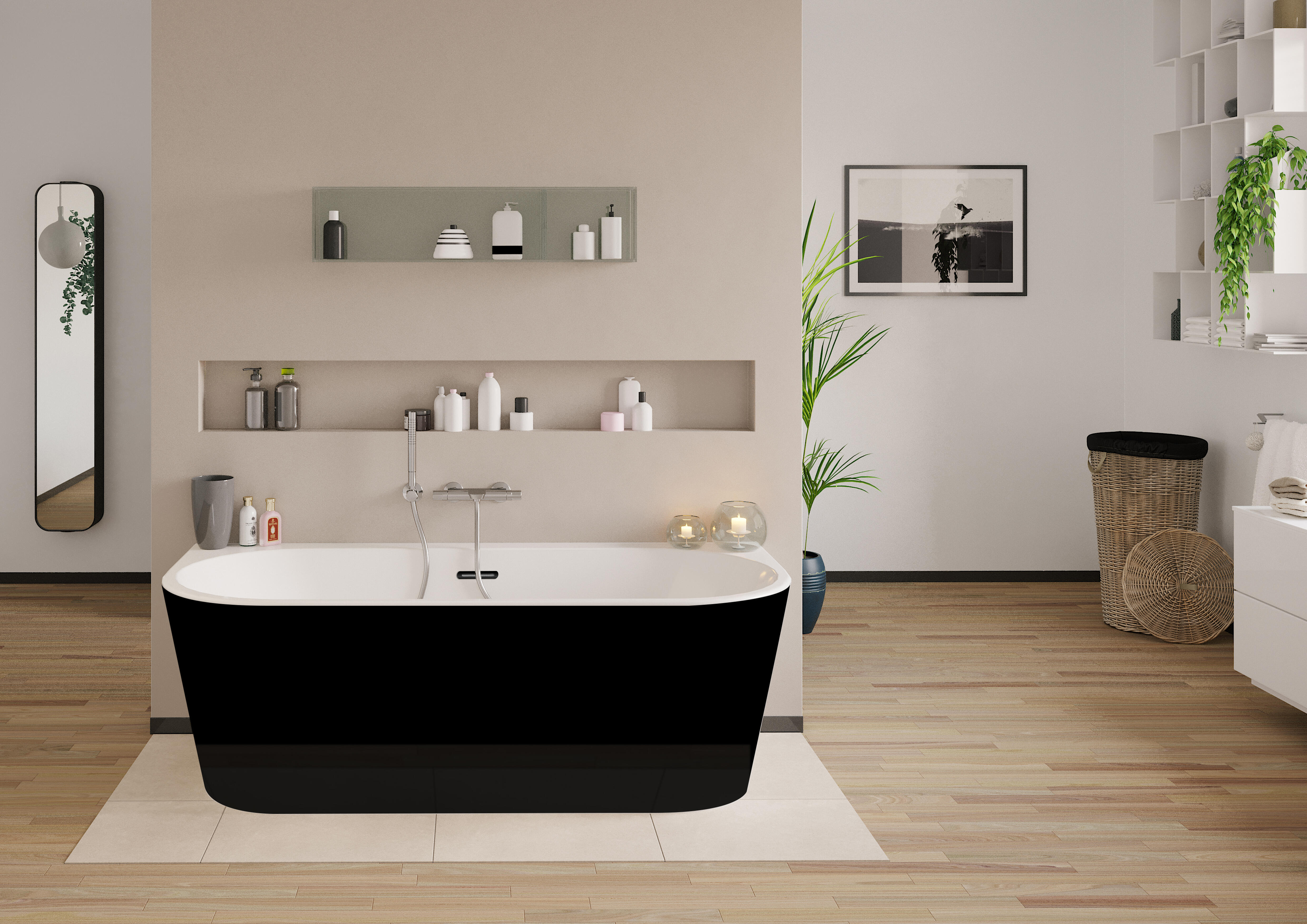 Baignoire îlot l.75 x L.170cm noir Ilova BALNEO - 2
