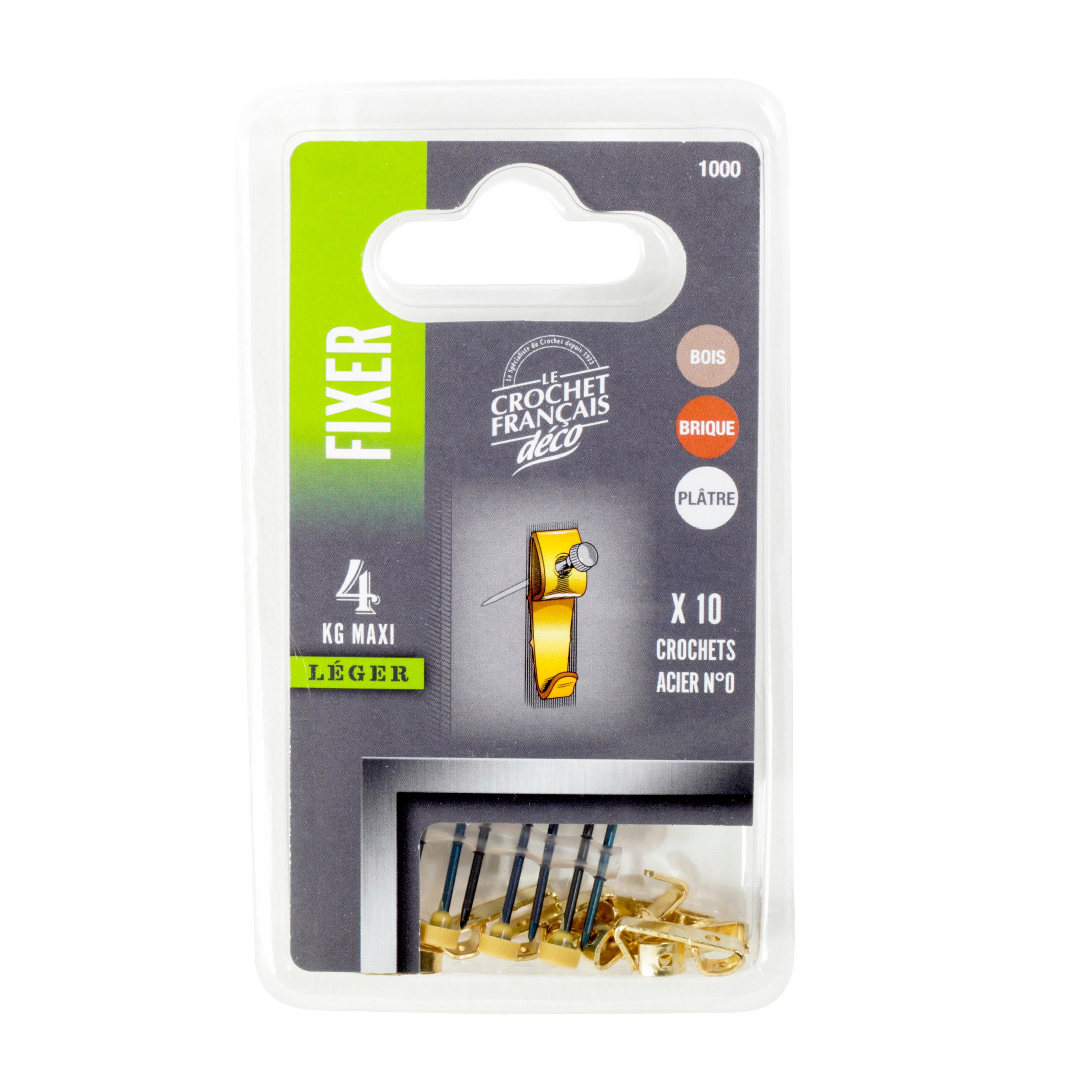 Lot 10 crochets + aiguilles pour tableaux et cadres légers LE CROCHET FRANCAIS - 2