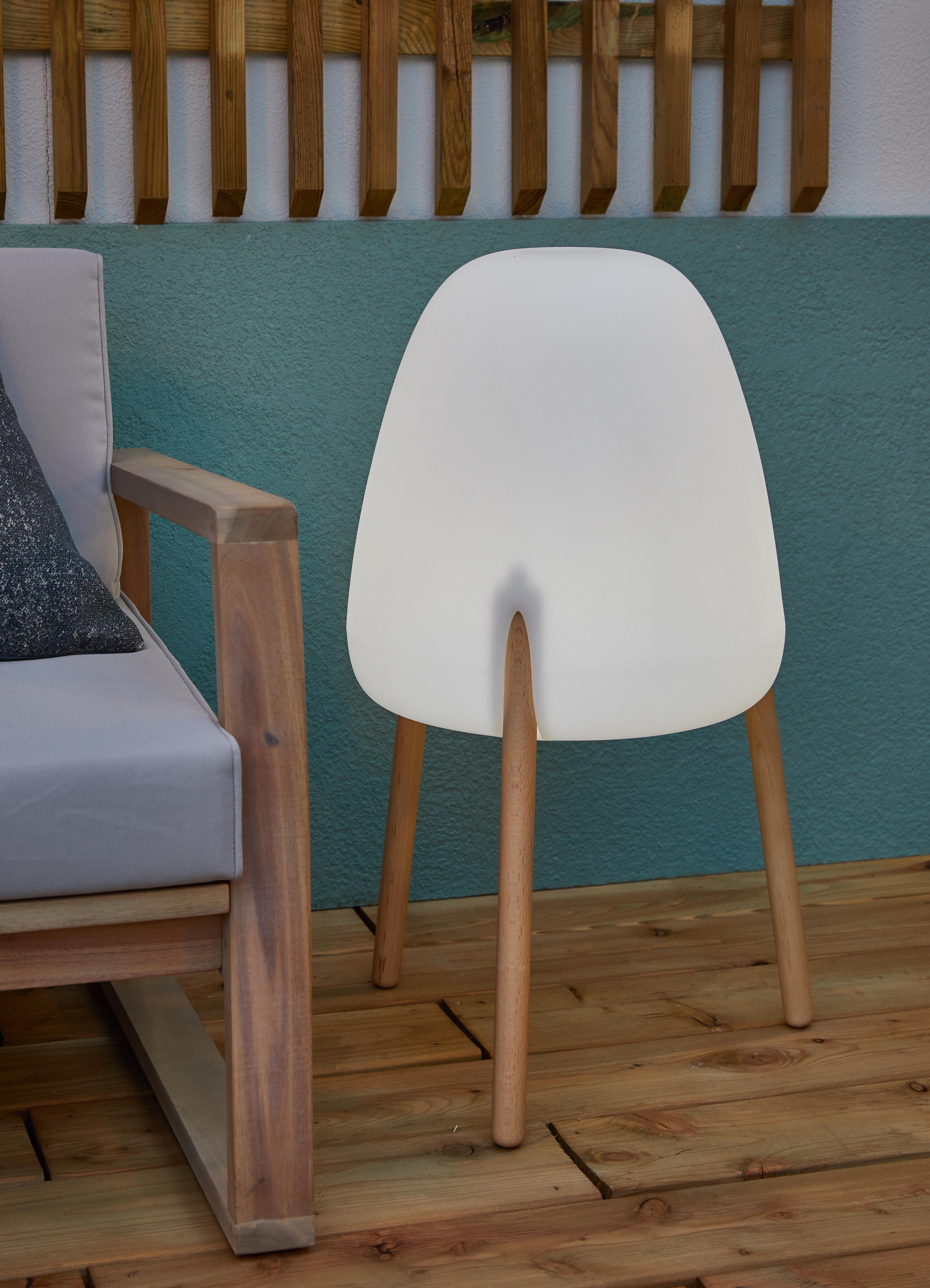 Lampe solaire et rechargeable Rocket 150 Lumens blanc et bois, Newgarden - 2