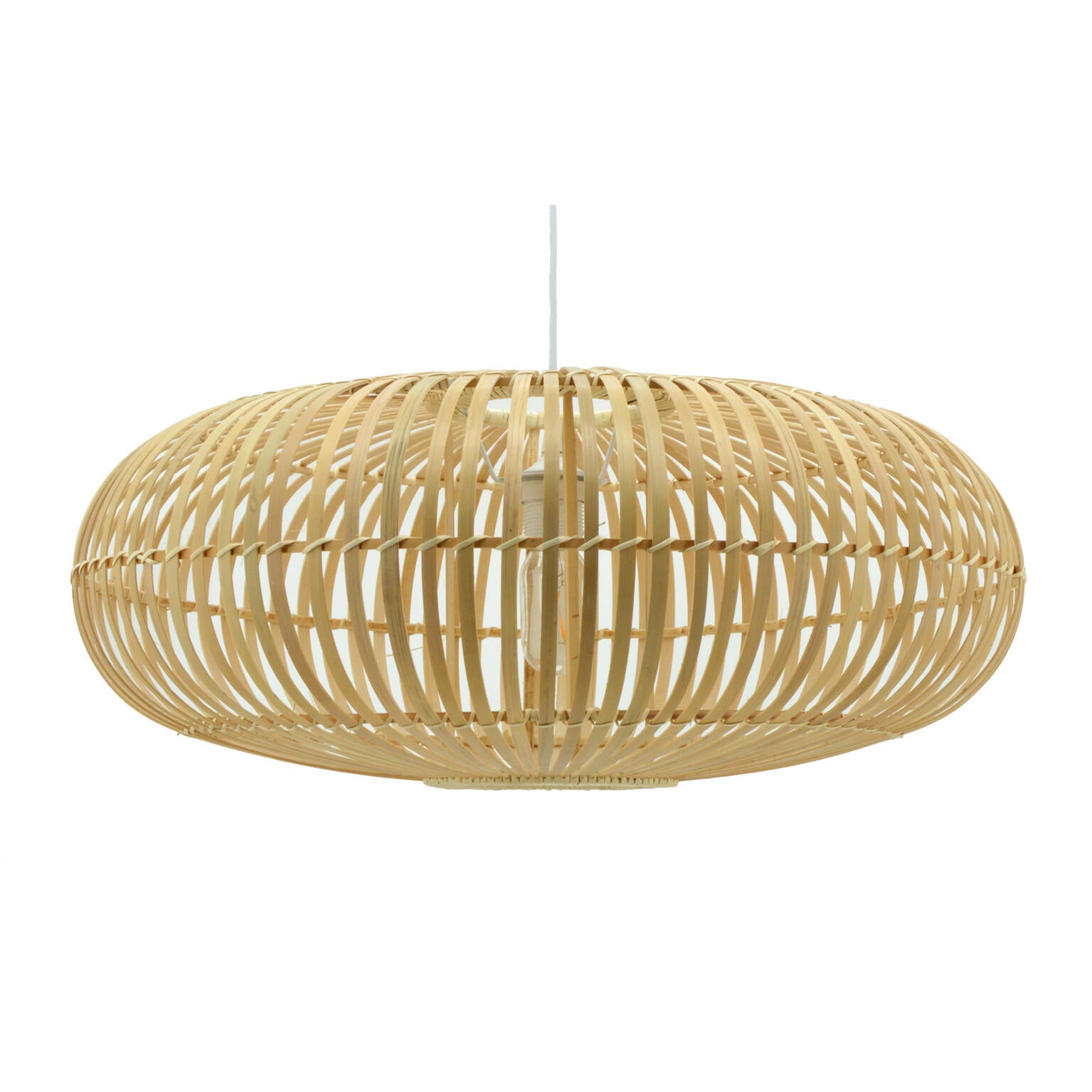 Suspension Manille bambou, beige, Diam.60 cm, E27 - 6