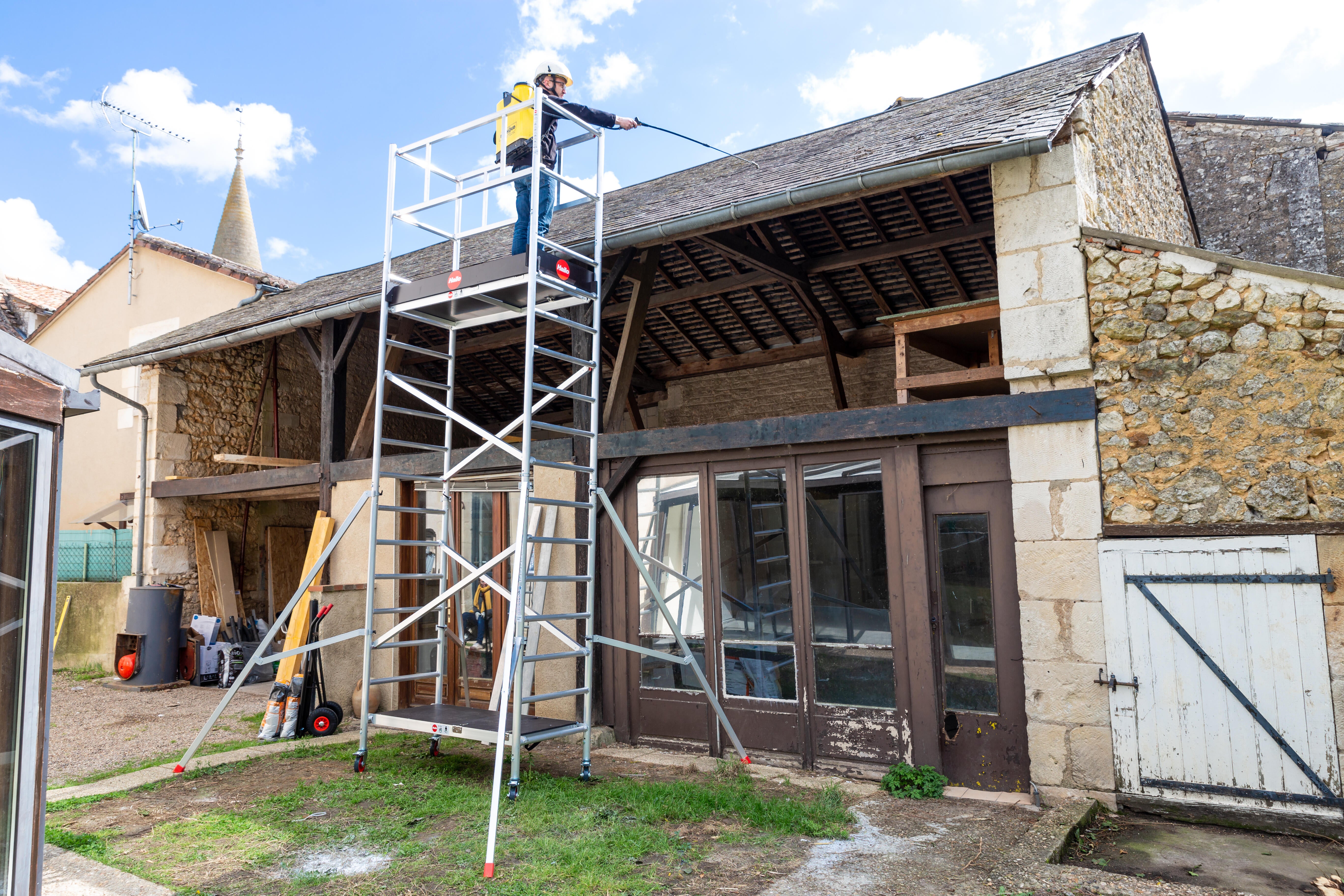 Echafaudage aluminium Expert professionnel HAILO hauteur de plateau 3.65 m - 8