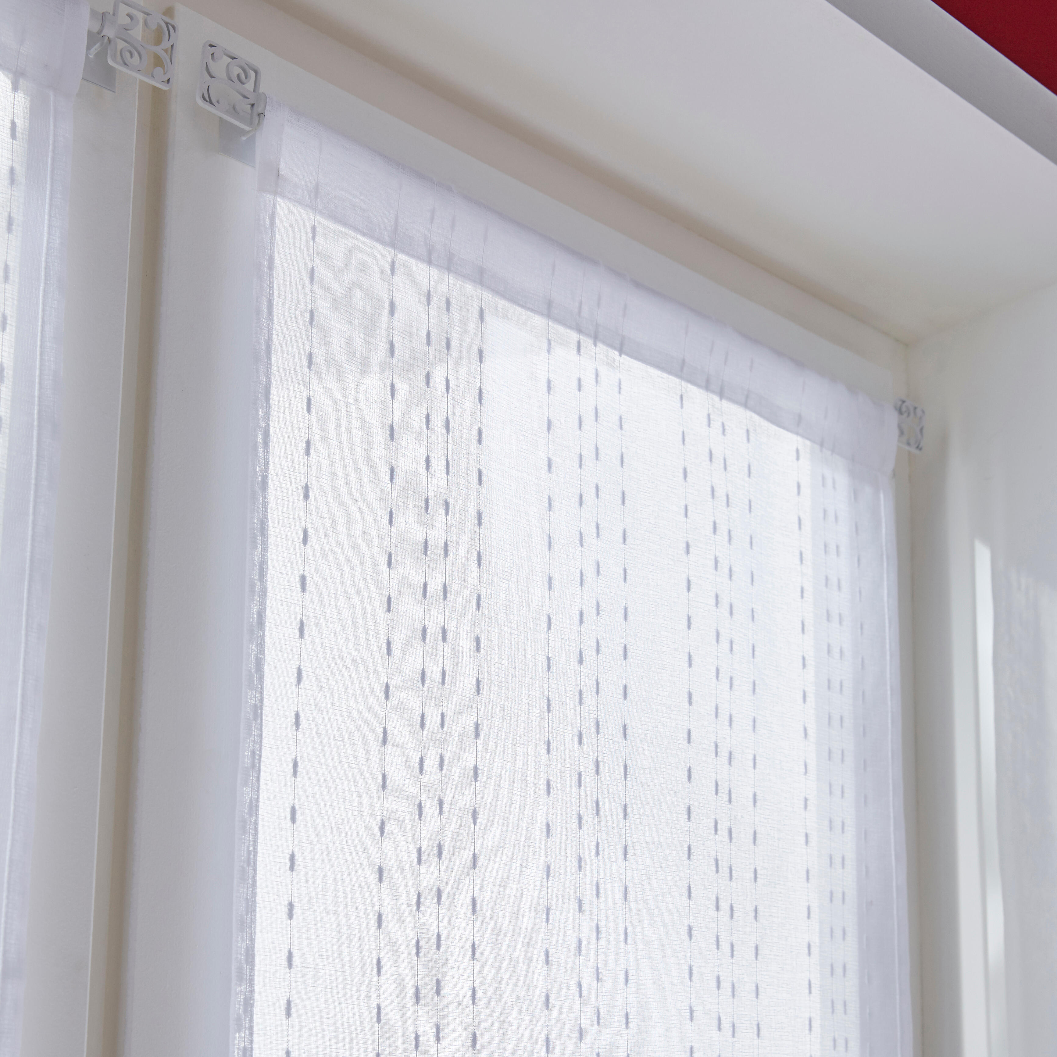 Barre de vitrage sans perçage blanc Cosy, L.38 - 70 cm, diam.10 mm, INSPIRE - 4