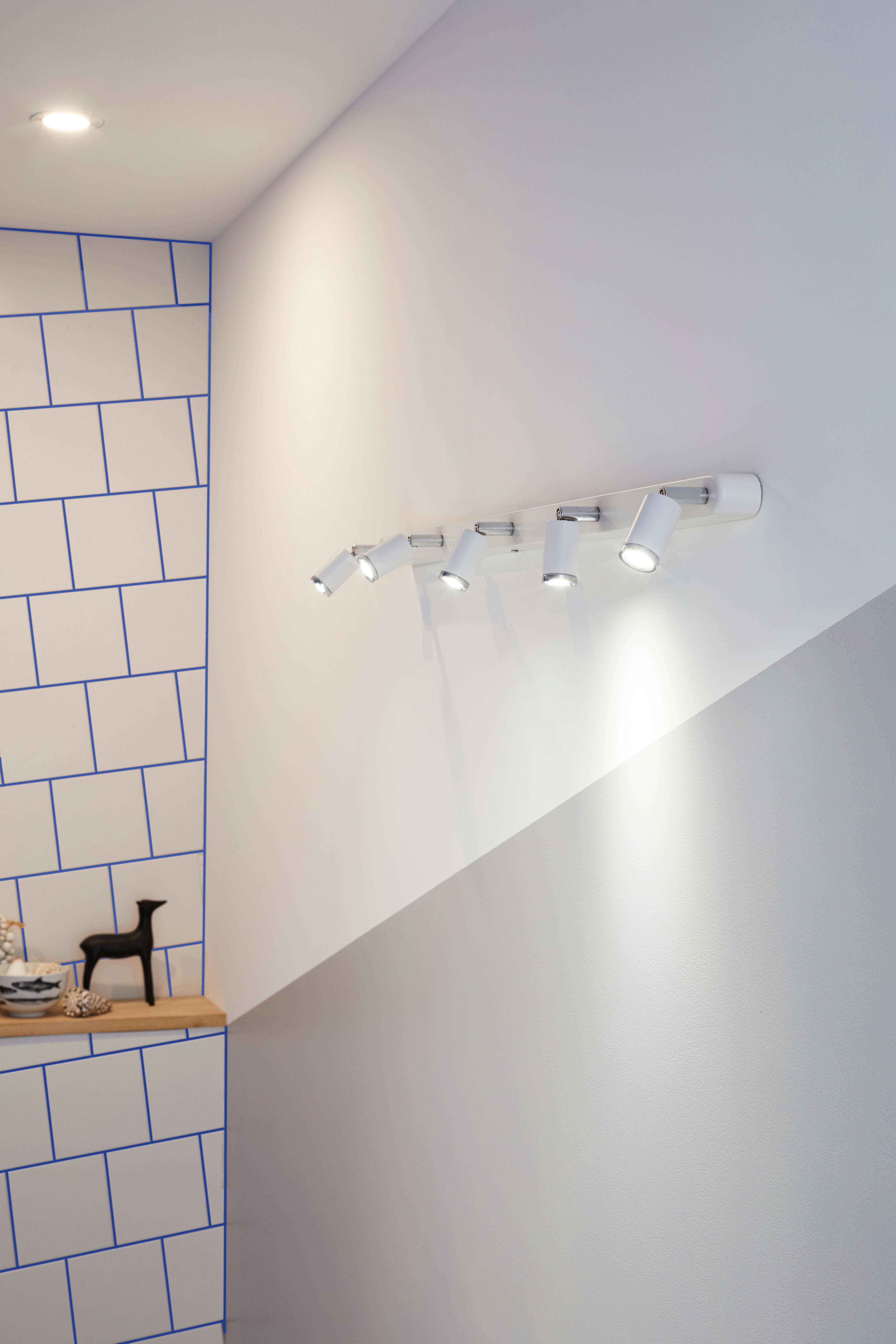 Rampe 5 spots LED salle de bain Tivoli, 2500 lumens blanc neutre, blanc Lumiplus - 3