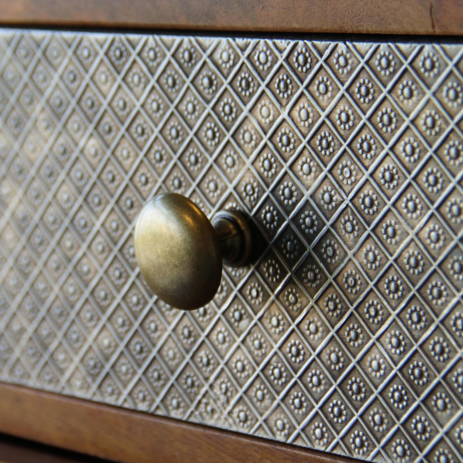 Bouton de meuble rond Oxley, zamak vieil or vieilli, Diam.30 mm - 2